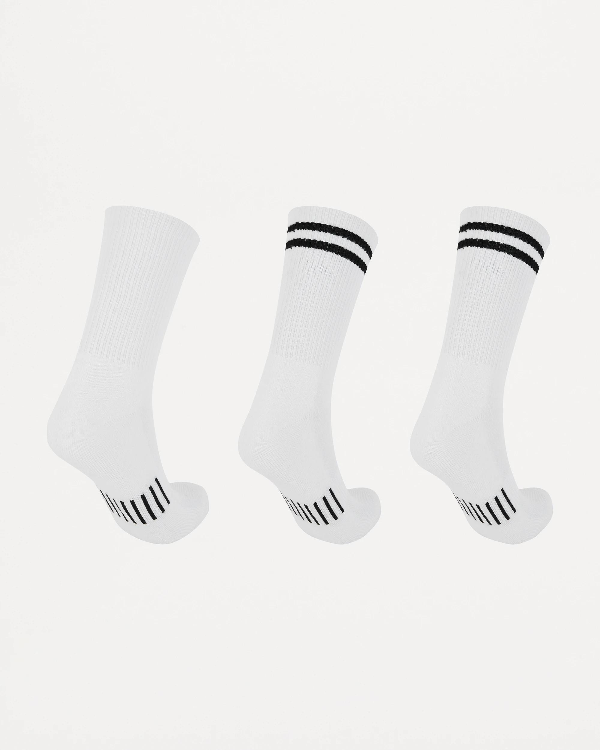 2 3 Pack Bamboo Rib Active Crew Socks White, 2 of 3