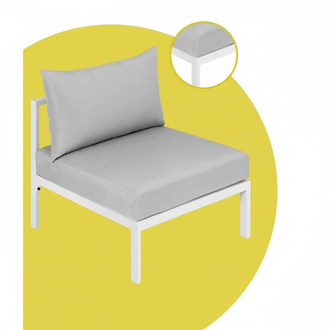 6 Gardeon 4 Seater Outdoor Sofa Set Aluminium Lounge Setting - White, 6 of 6