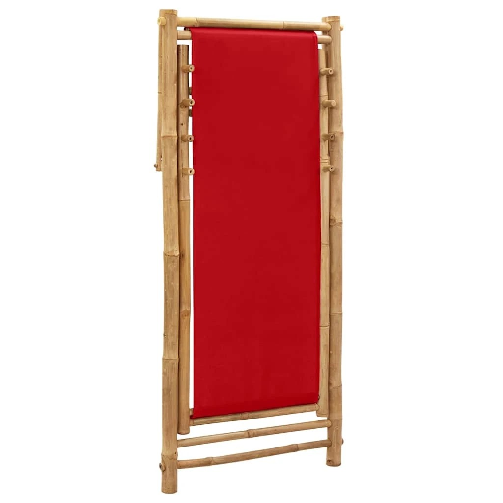 6 vidaXL Deck chair Foldable - Red, 6 of 9