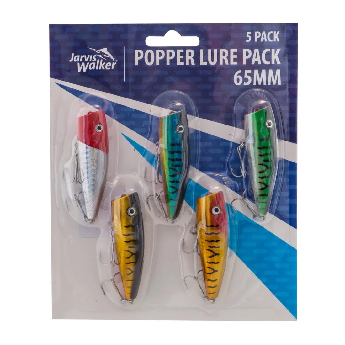 1 5 Pack Jarvis Walker 65mm Popper Lures, 1 of 4