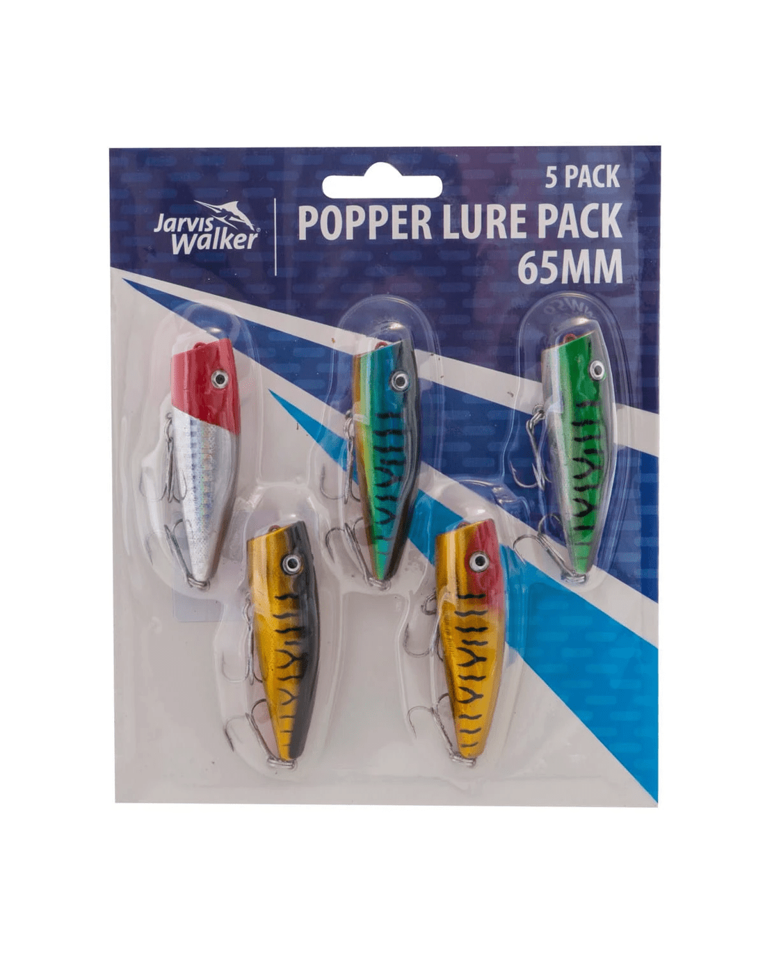 1 5 Pack Jarvis Walker 65mm Popper Lures, 1 of 4