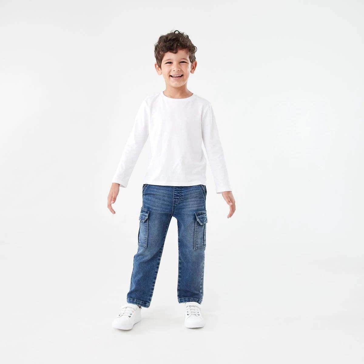 6 Denim Cargo Pants DARK WASH, 6 of 9