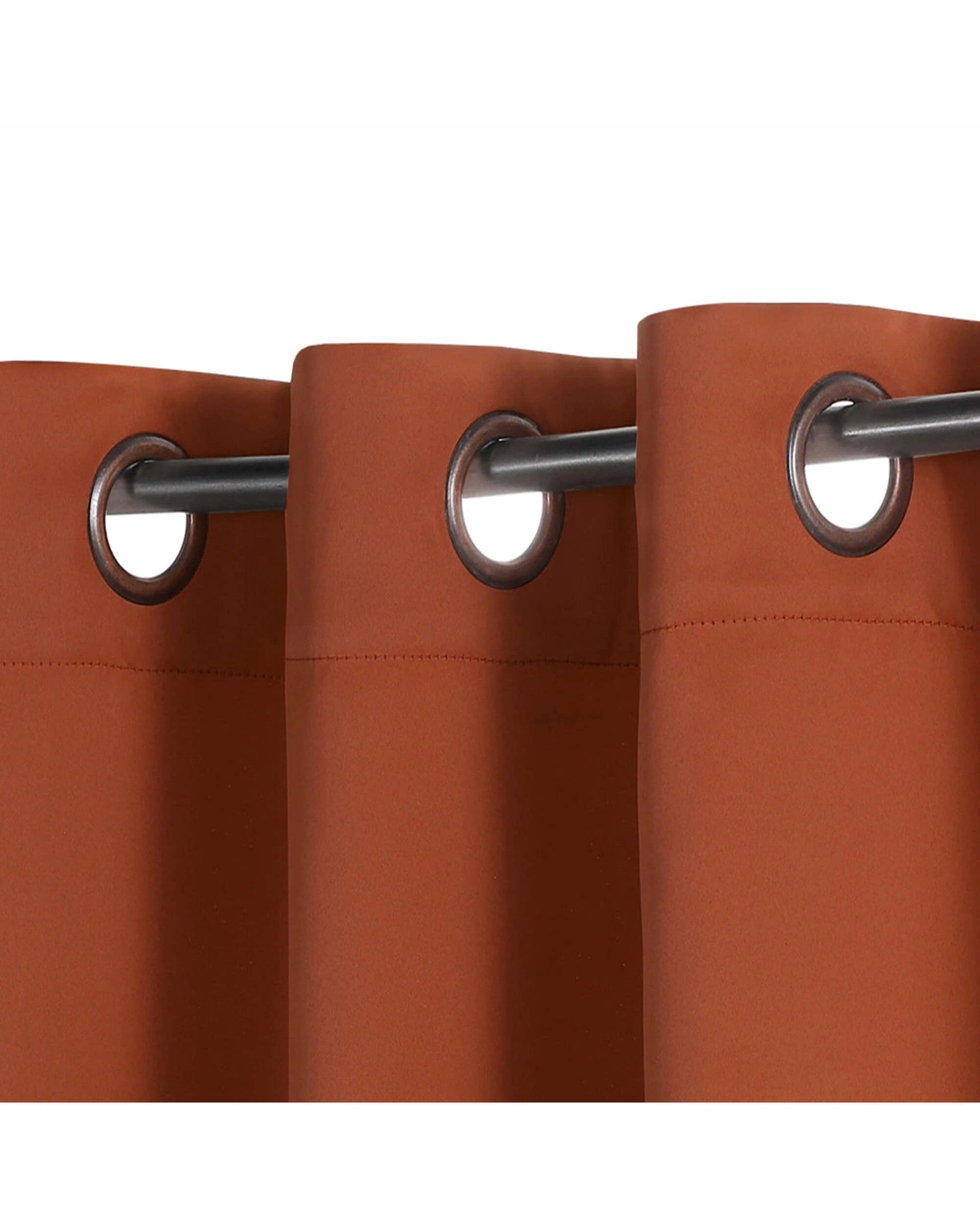 3 Smarcute Blockout Grommet Solid Curtain - 2X 132x243cm - Orange, 3 of 4