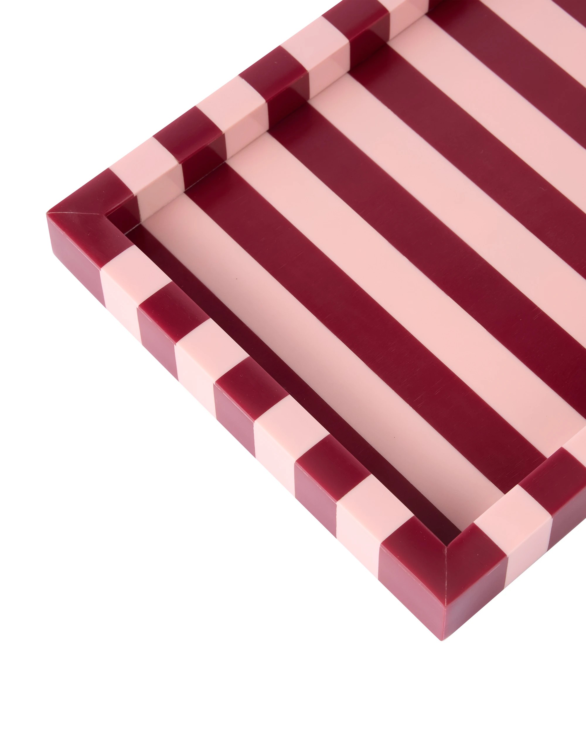 4 Pink and Berry Stripe Decor Tray, 4 of 6