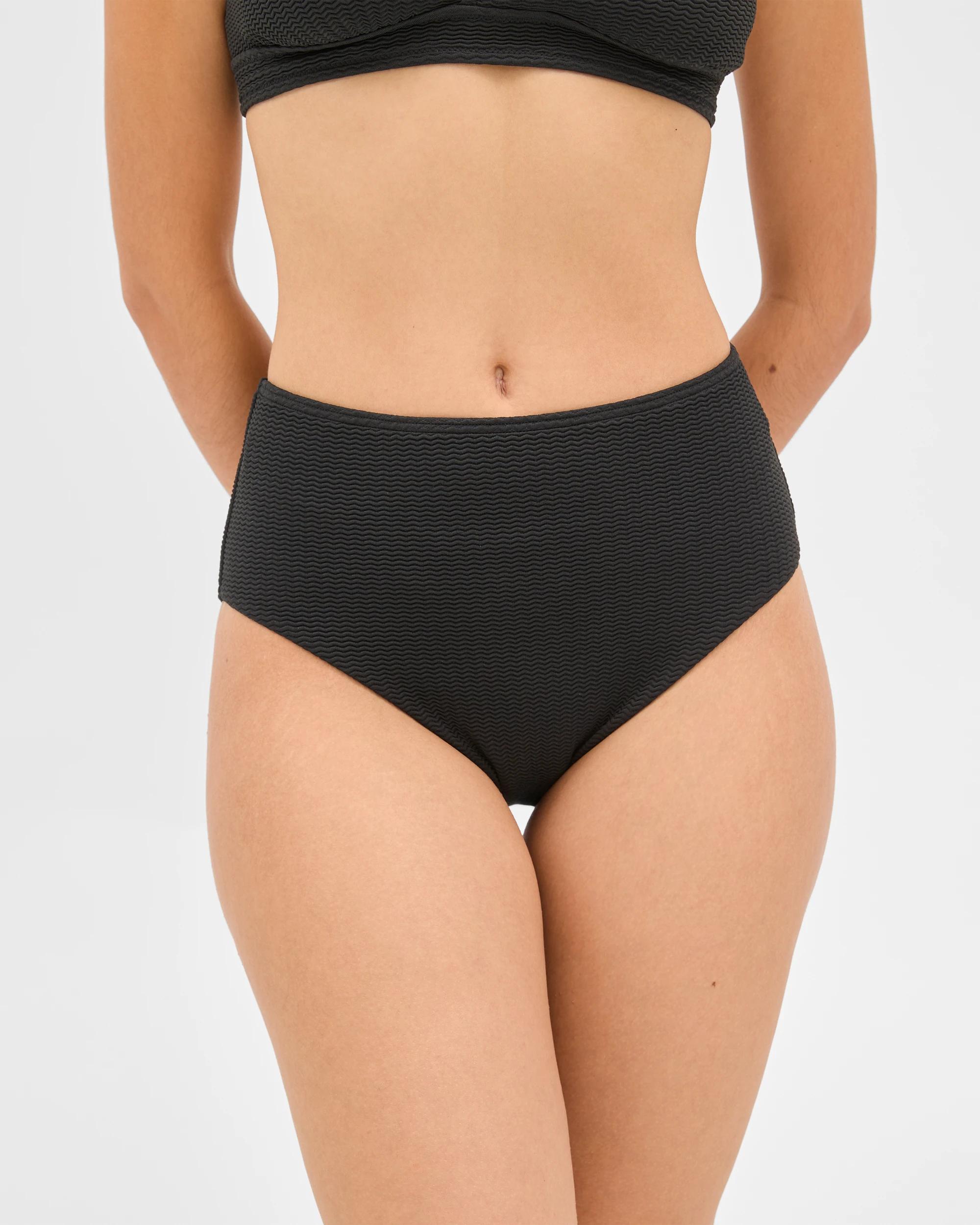 9 Target Resort Crinkle High Waisted Swim Bikini Bottoms BLACK, 9 of 9