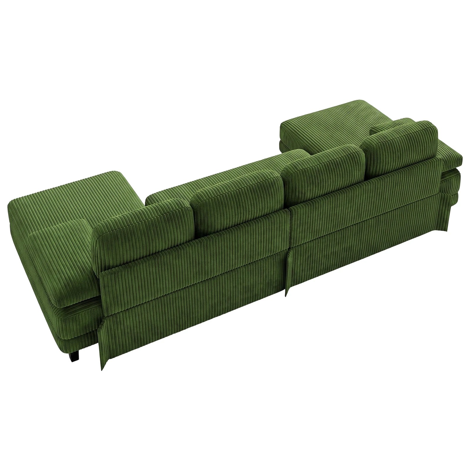 5 Advwin Sectiona Sofa 4-Seater Corduroy Fabric U Shape Couch 280cm - Green, 5 of 6