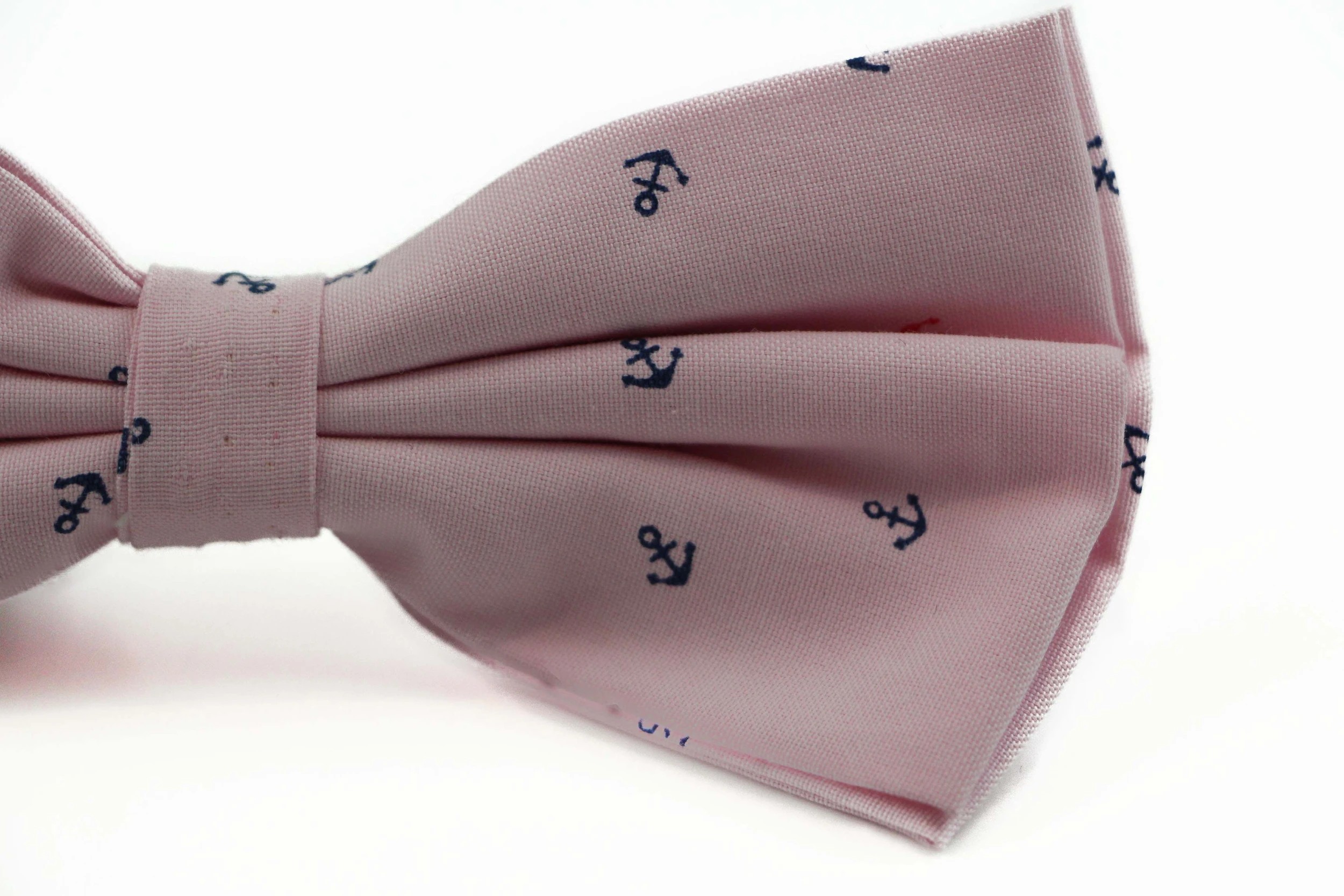 3 Zasel Mens Light Pink Preppy Anchor Patterned Cotton Bow Tie - Multi, 3 of 4