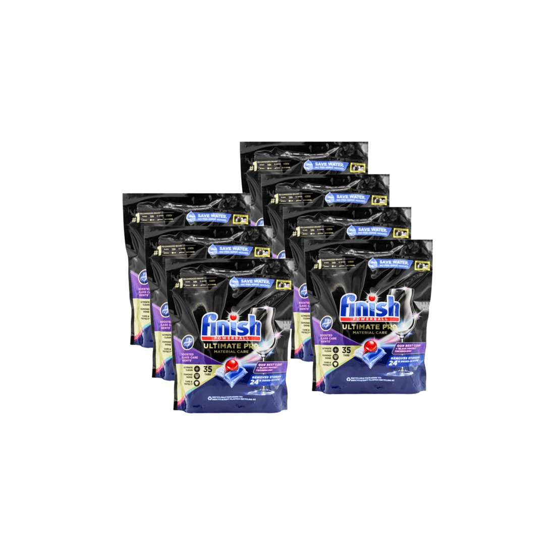 1 Finish Powerball Dishwashing Tablets Ultimate Pro 245pc 7x35 Pack Glass Care, 1 of 3