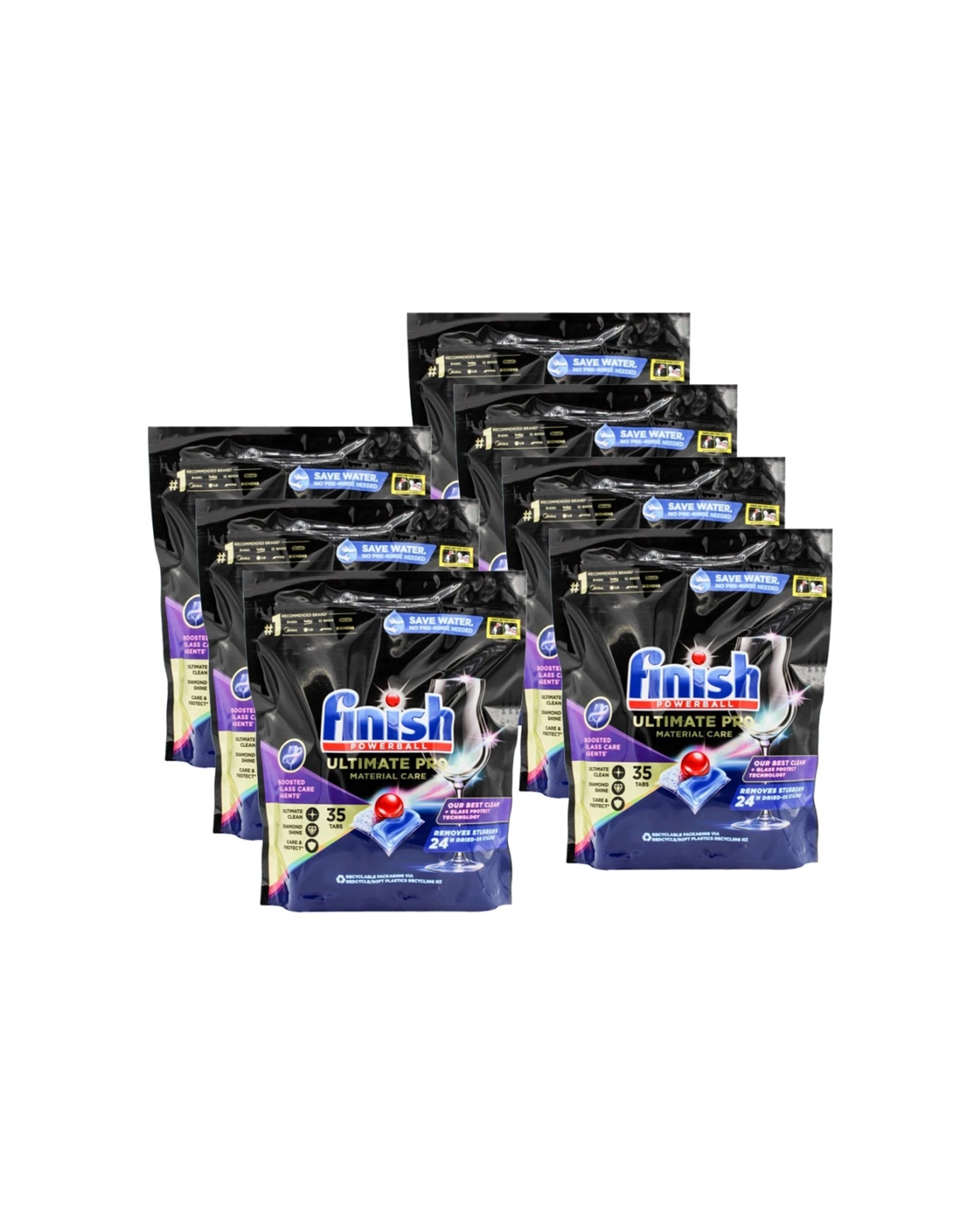 1 Finish Powerball Dishwashing Tablets Ultimate Pro 245pc 7x35 Pack Glass Care, 1 of 3