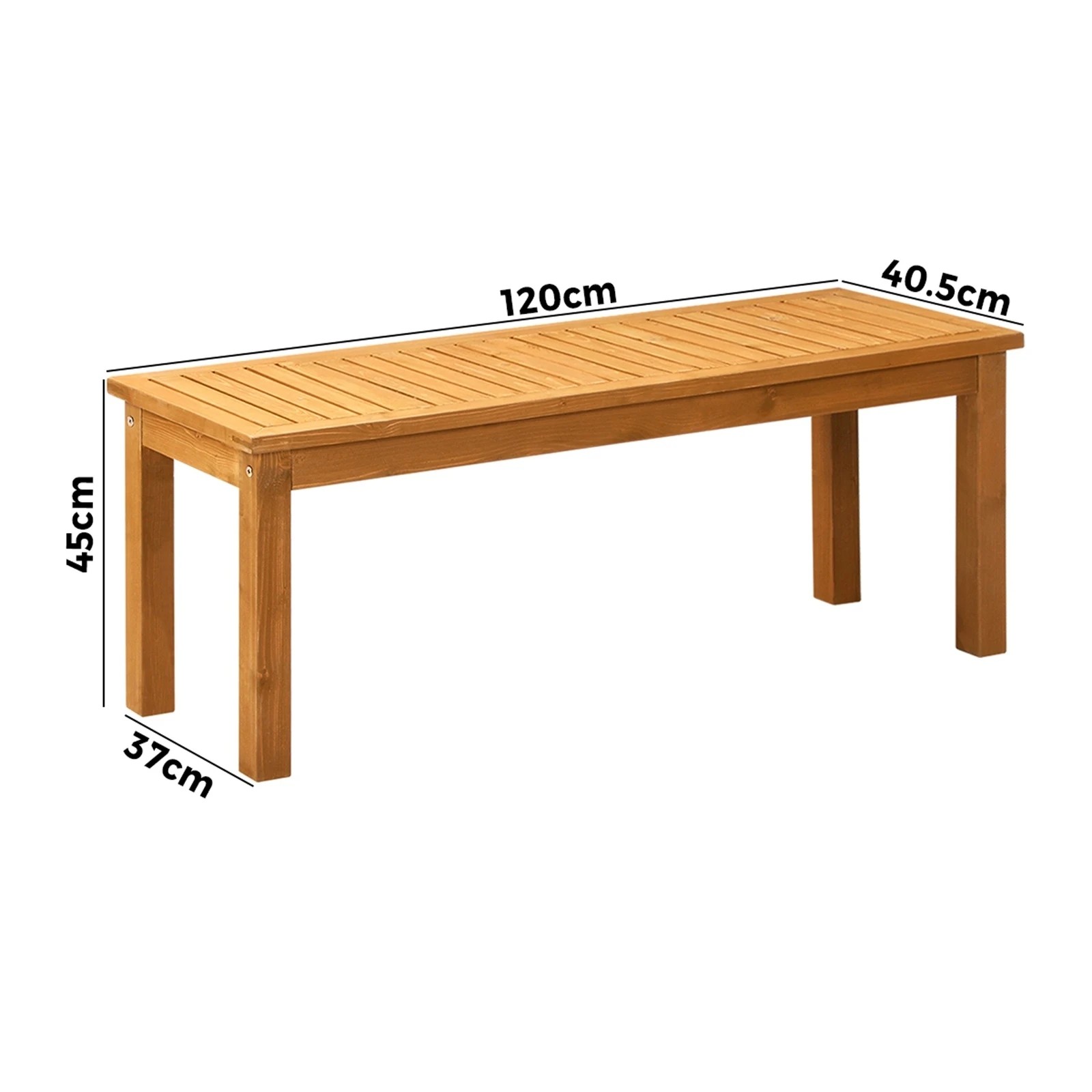8 Livsip 120cm Garden Bench Outdoor Slatted Seat
 - Natural, 8 of 9