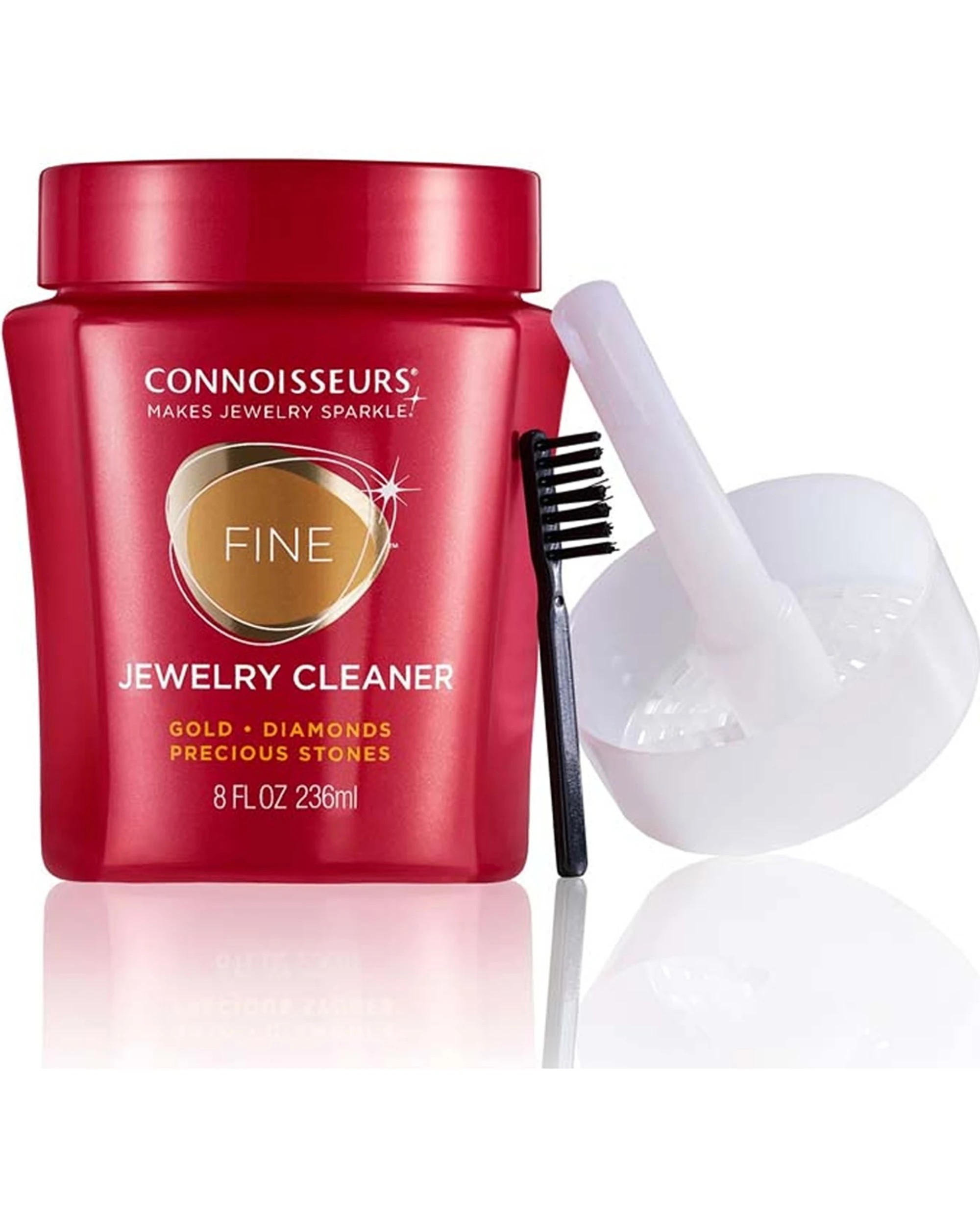 1 Connoisseurs Fine Jewellery Cleaner 250ml Dip Tray & Brush Set, 1 of 2