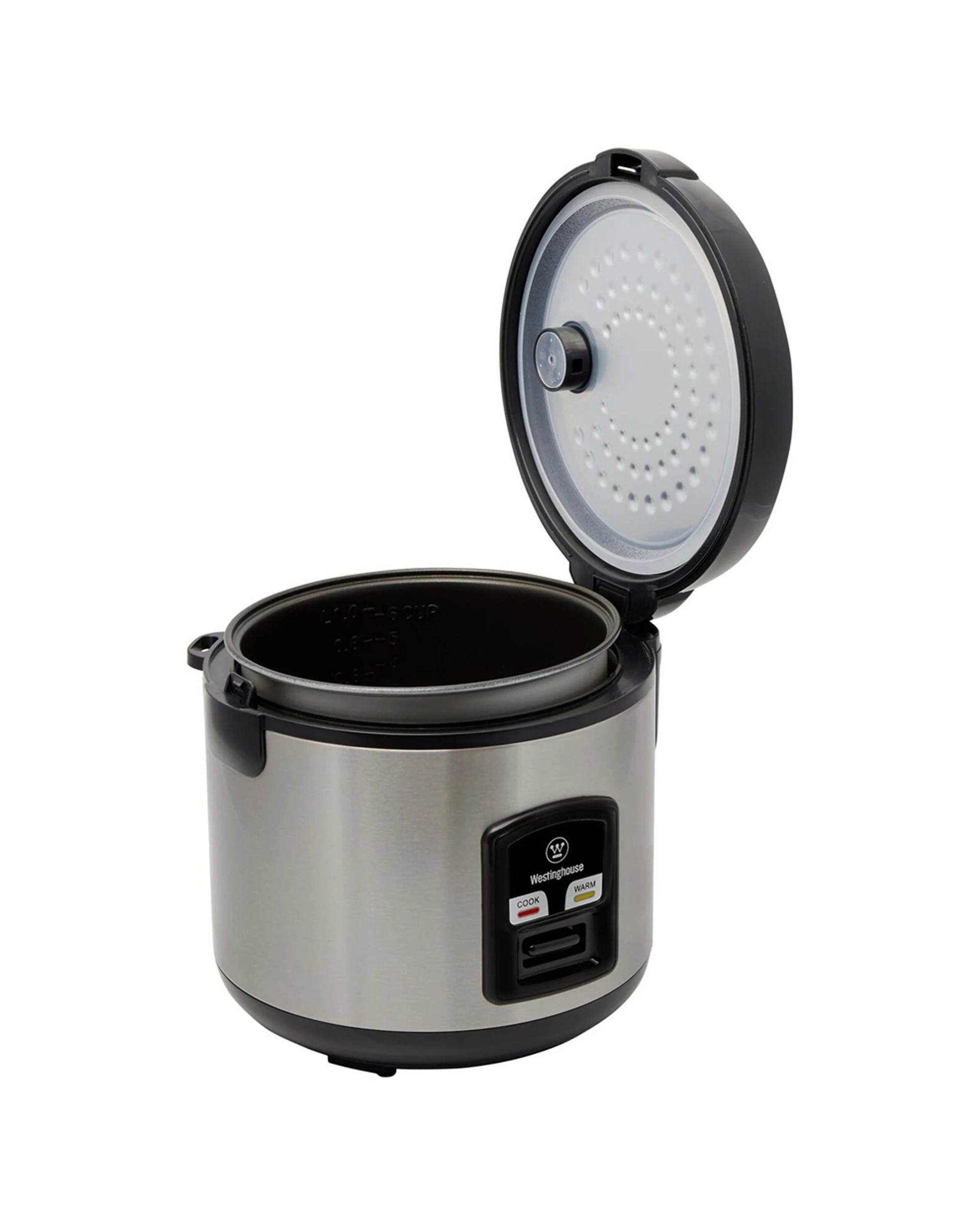 6 Westinghouse 6 Cup Rice Cooker Stainless Steel W/keep Warm Function & Steamer
 - Silver, 6 of 7