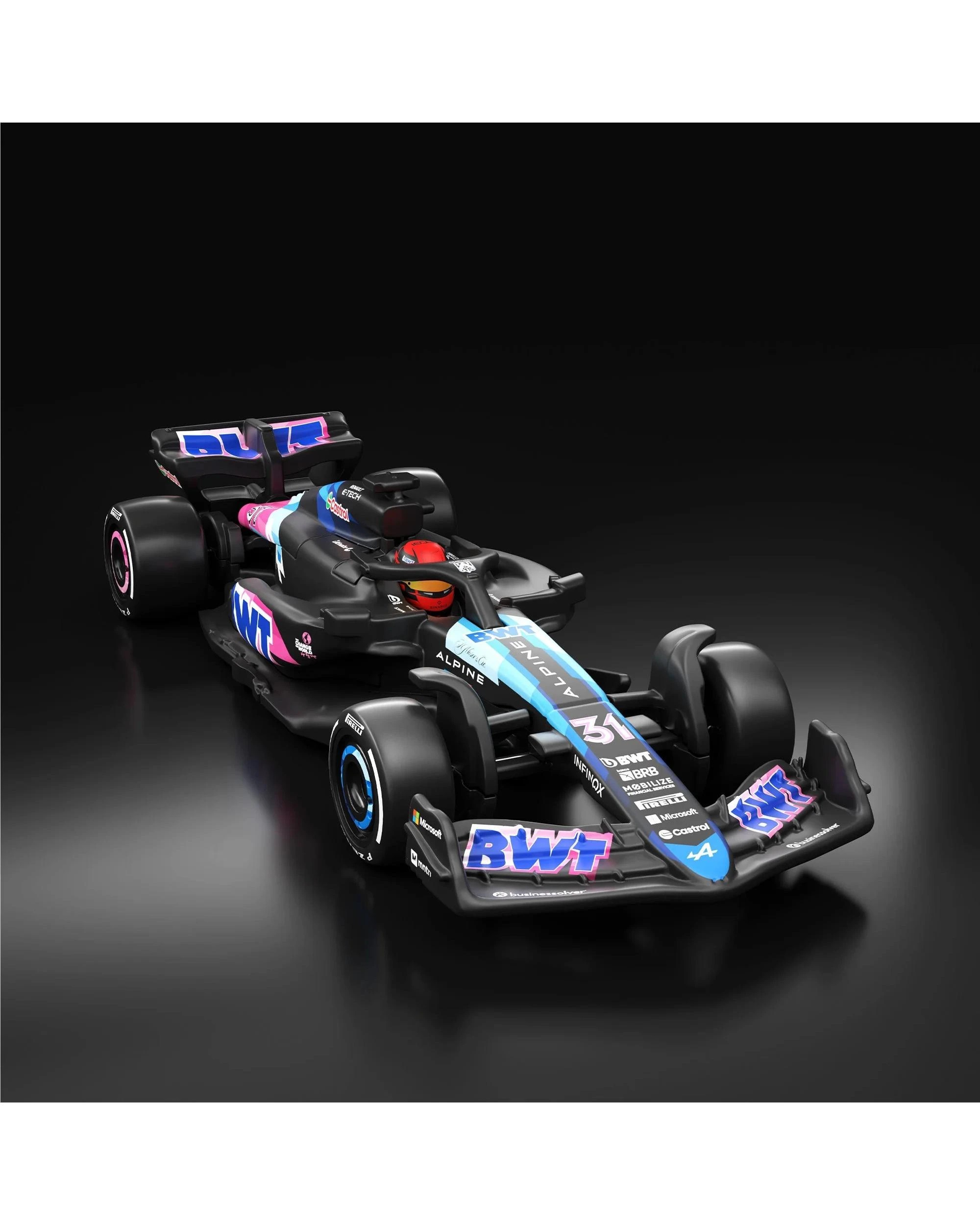 2 Hot Wheels Premium Formula 1 2024 BWT Alpine F1 Team A524 #31 Esteban Ocon Diecast Vehicle, 2 of 5