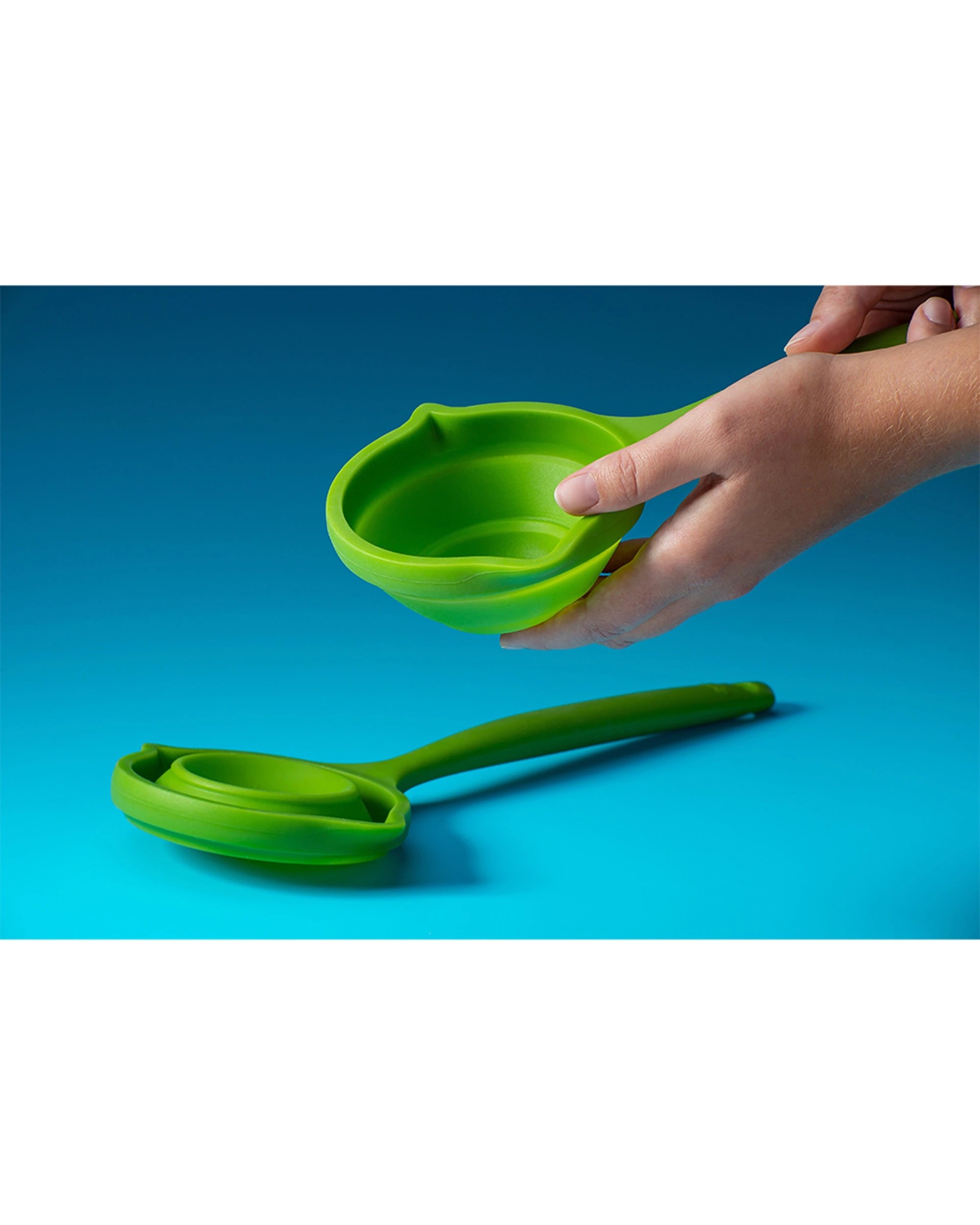 5 Tasty 2PK Silicone Foldable Soup Ladle Spoon - Green, 5 of 5