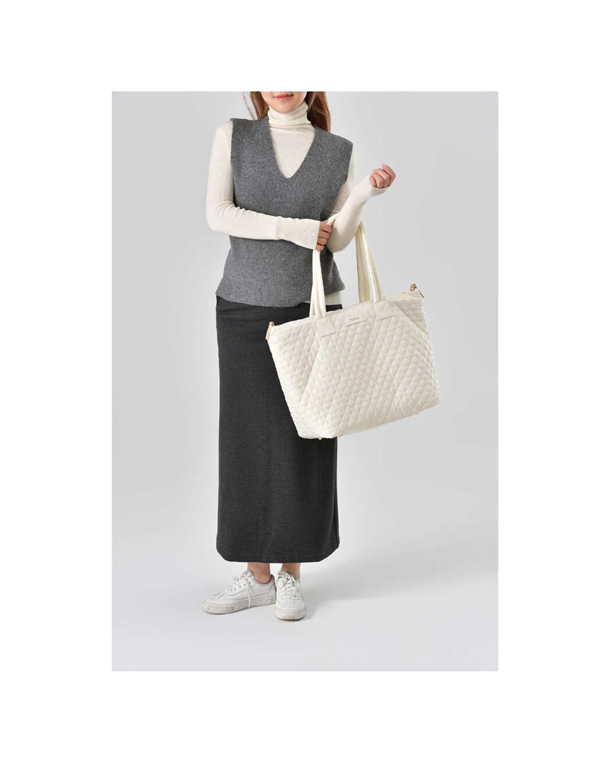 7 Tosca Metro Large Travel Tote Bag Detachable Shoulder Strap Mushroom - Natural, 7 of 8