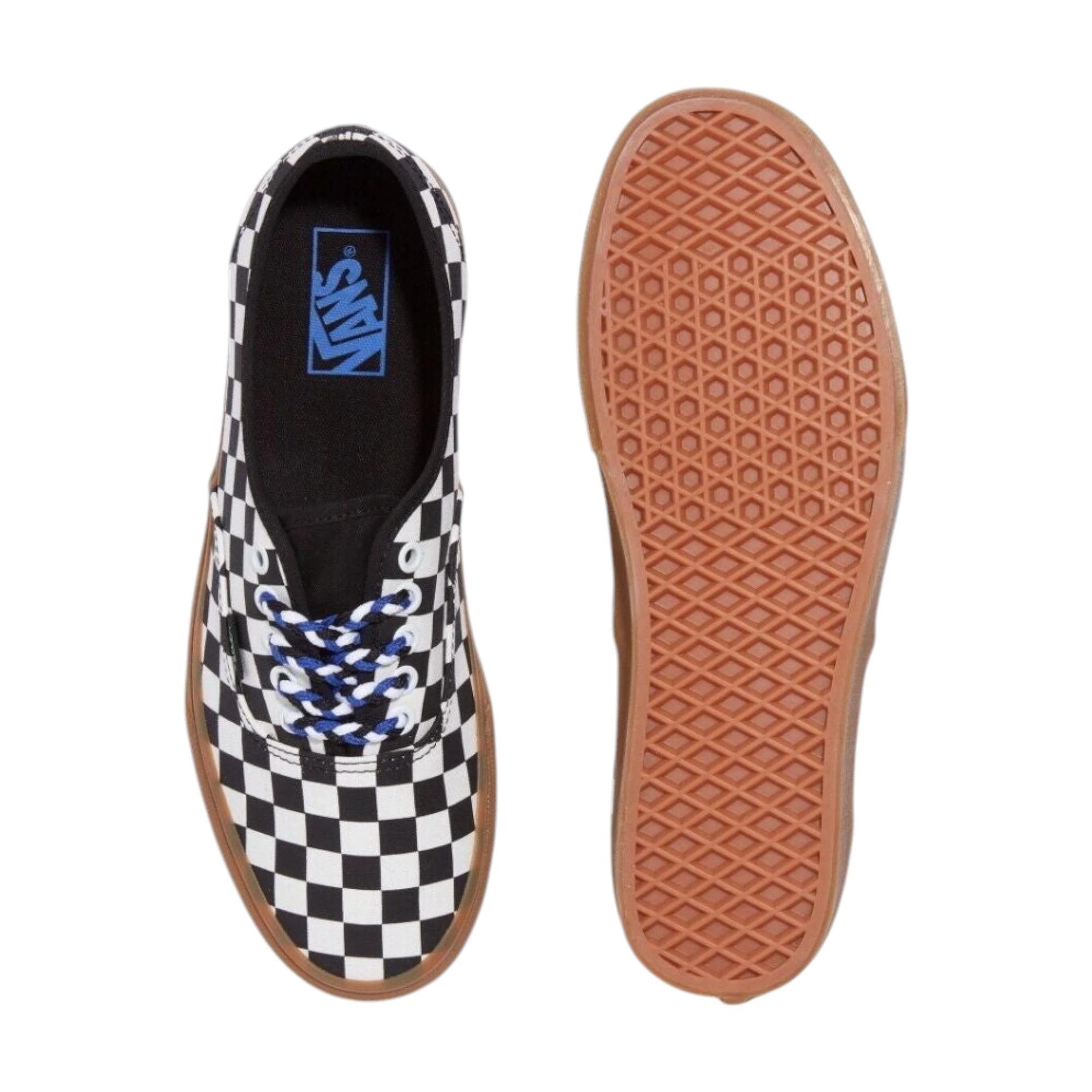 4 Vans Mens Authentic Checkerboard Black/ White Lace Up Shoes BLACK/WHITE, 4 of 6