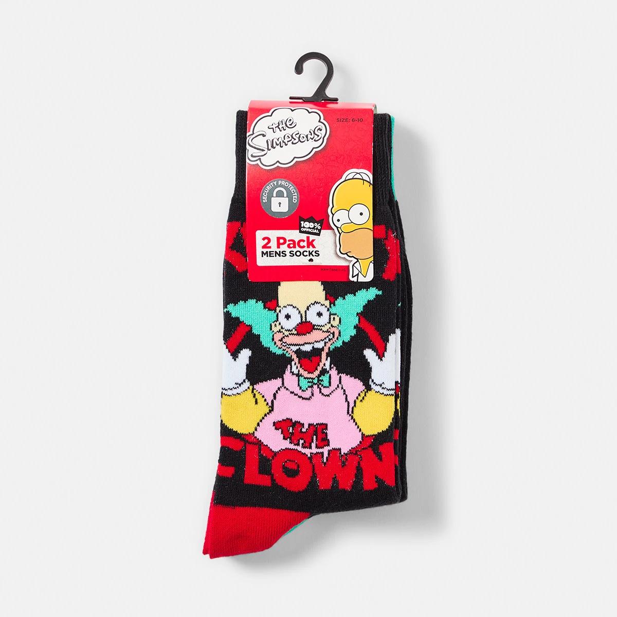 3 2 Pack The Simpsons Krusty The Clown License Socks Krusty, 3 of 3