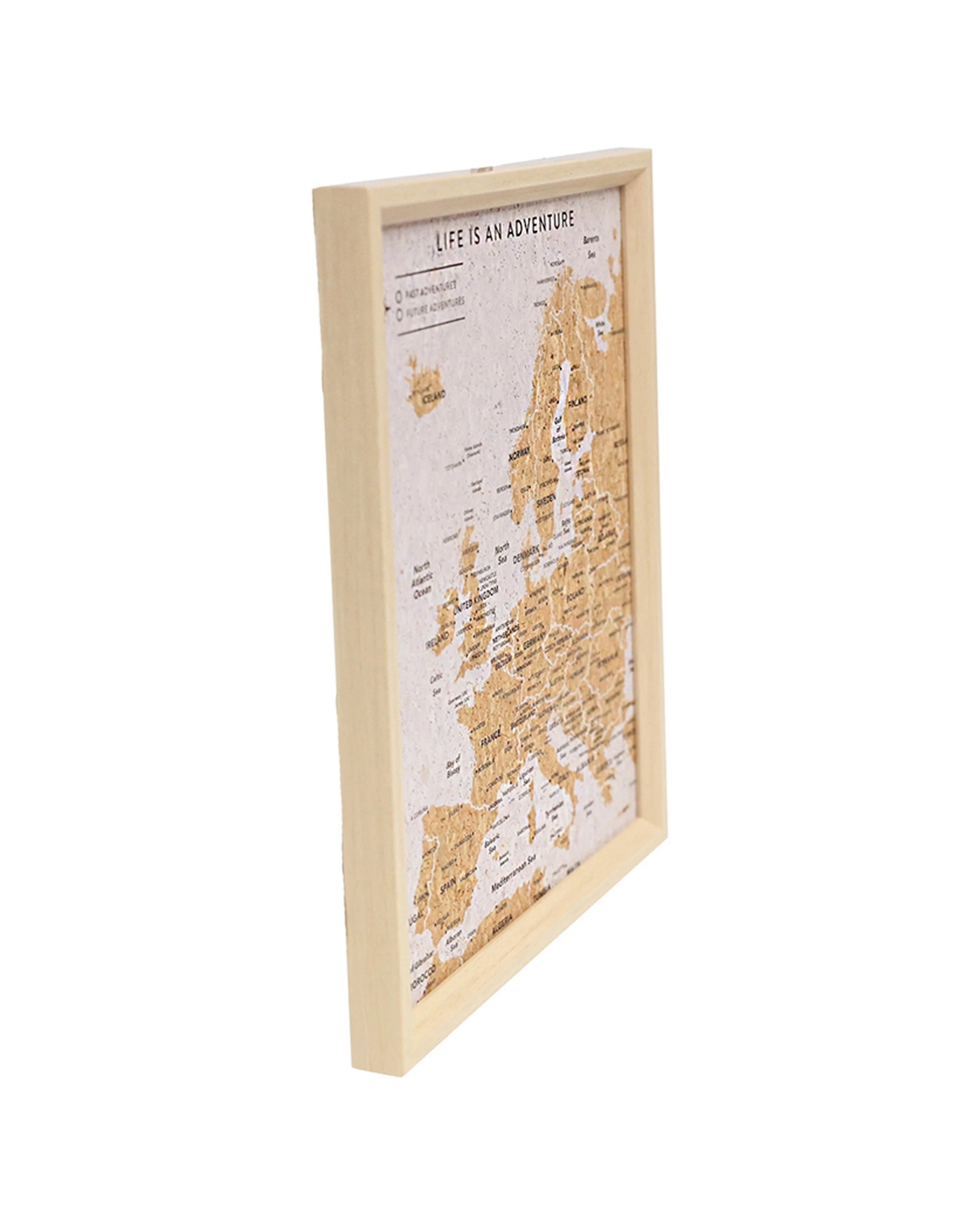 Splosh Travel Cork Board Europe Map Framed Canvas Wall Decor With Pins ...