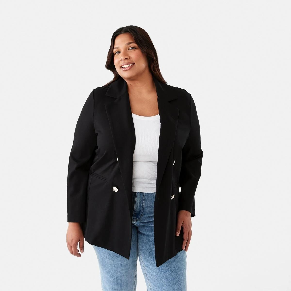 1 Curve Ponte Blazer Black, 1 of 8