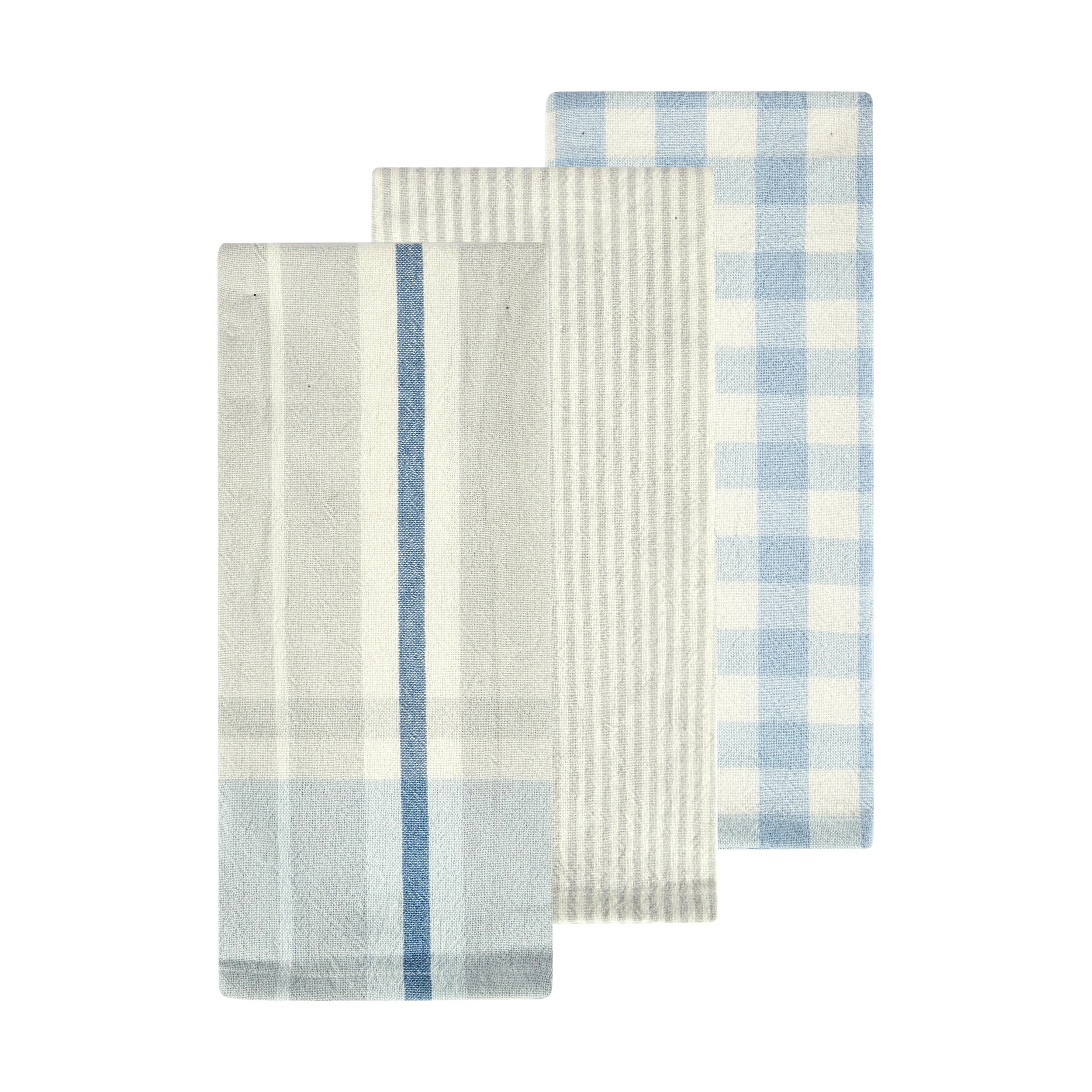 1 3 Pack Blue Patterned Tea Towels, 1 of 6