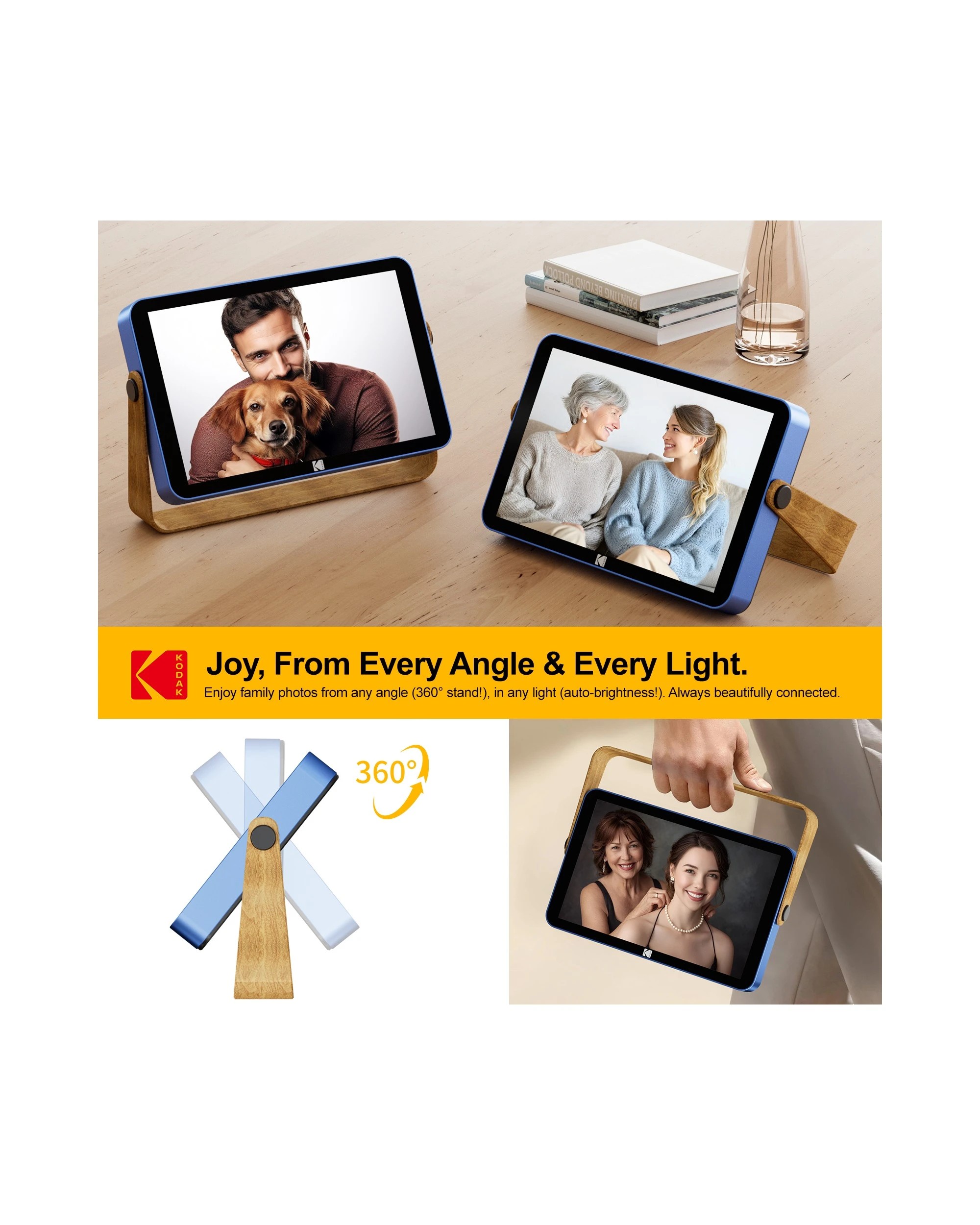 9 Kodak RWF-108 10 Inch Portable Wi-Fi Photo Frame 32GB Ocean Blue, 9 of 9