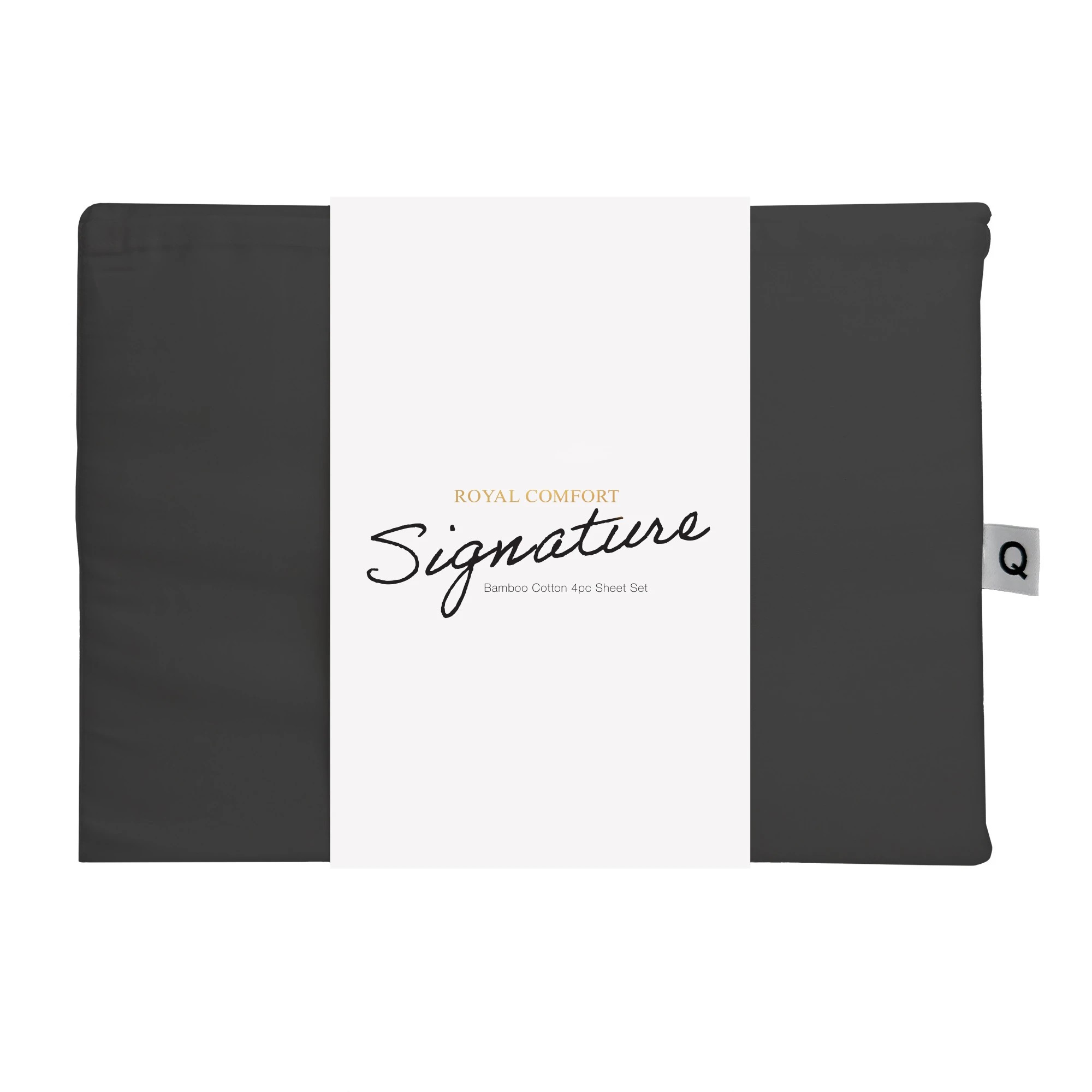 2 Royal Comfort Signature Bamboo Cotton Sheet Set - King Single Bed - Charcoal, 2 of 6