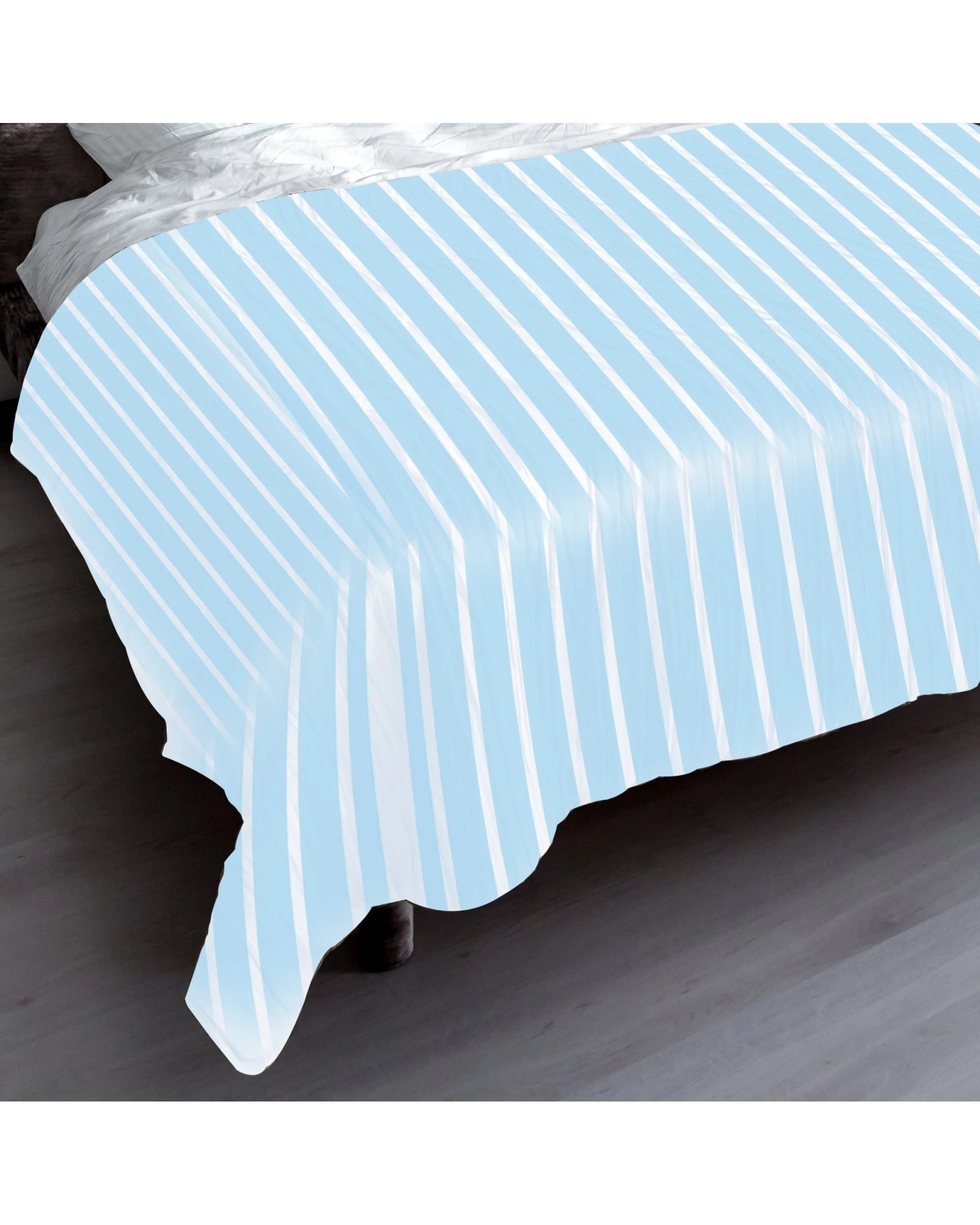 3 1000 Thread Count Cotton Rich Queen Quilt Set in Striped - Blue, 3 of 6