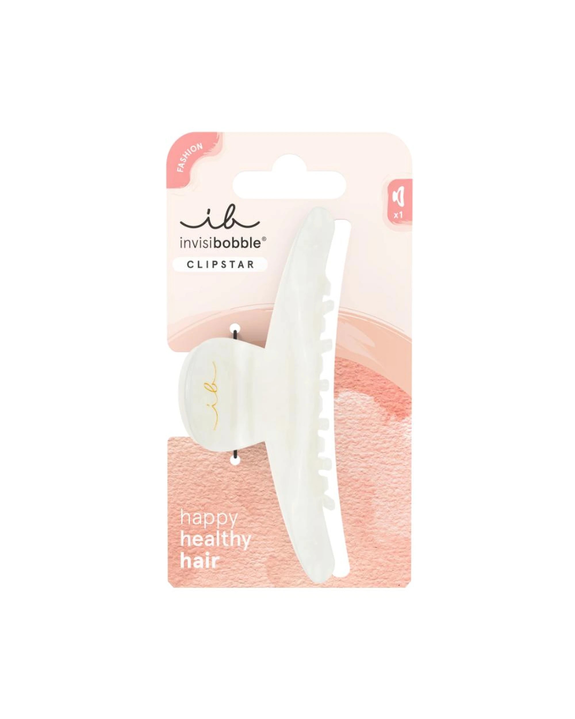 1 Invisibobble Clipstar Large Hair Claw Clip 1Pk - Clawdia Tortoise - White, 1 of 1