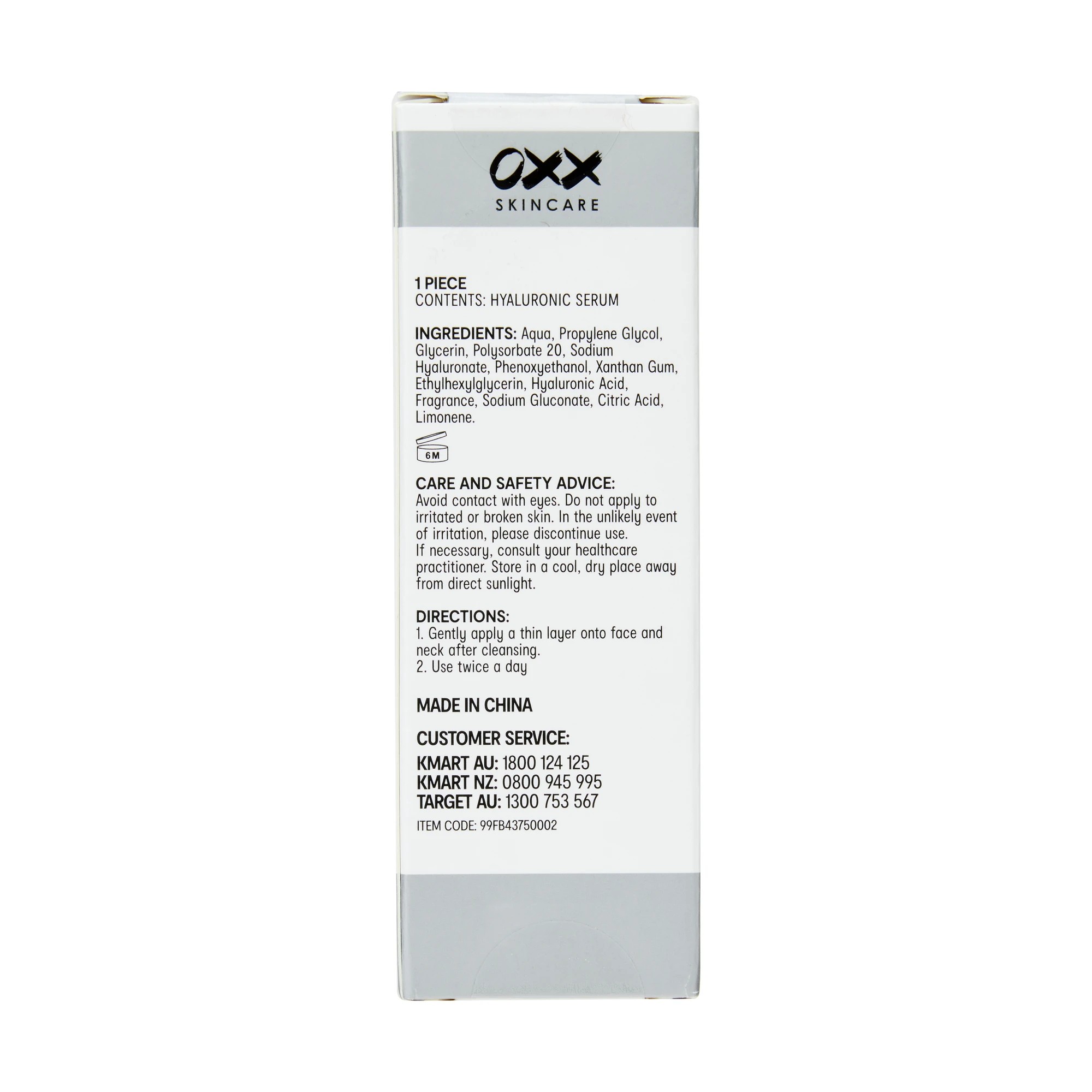 4 OXX Skincare Serum 25ml - Hyaluronic Acid, 4 of 4
