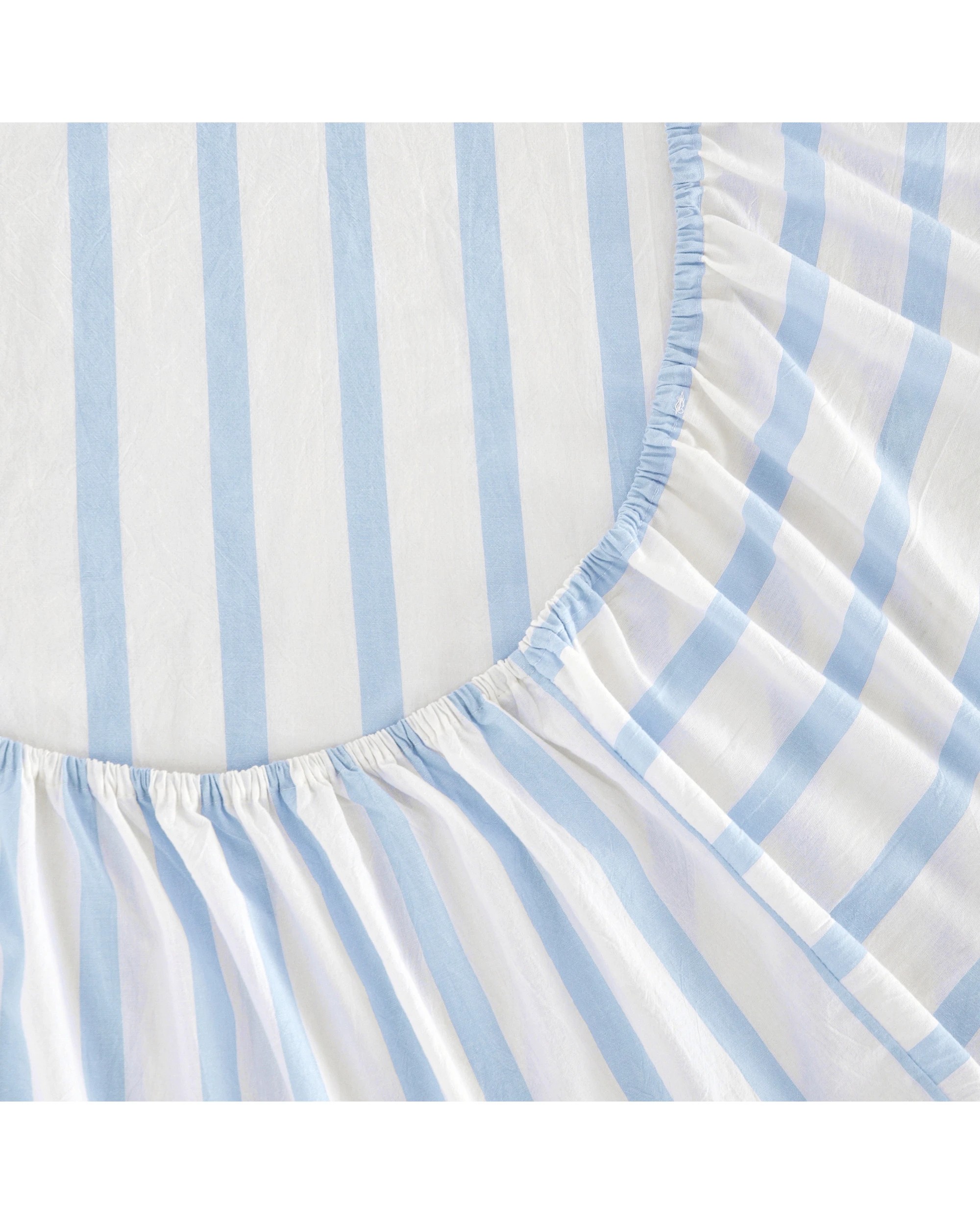 4 Dreamaker Bask Yarn Dyed Washed Cotton Striped Sheet Set - King Single Bed - Sky, 4 of 7