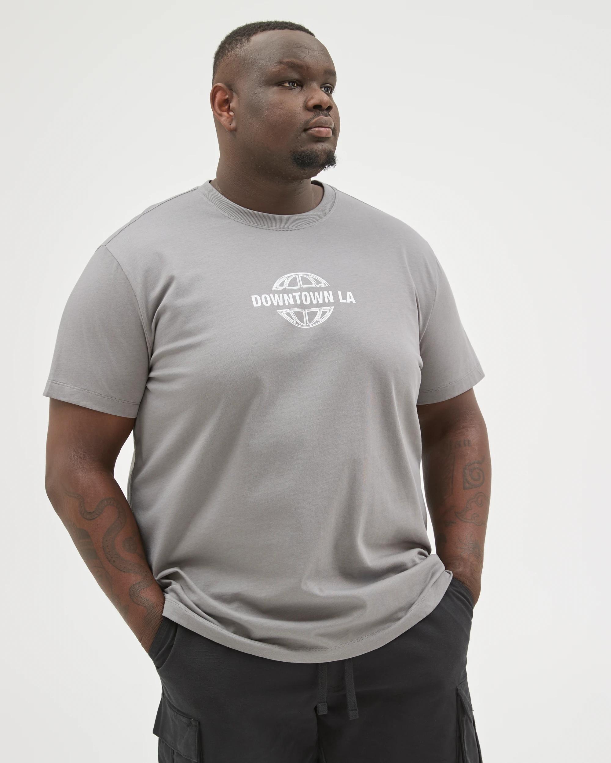 5 Target Man Plus Size Australian Cotton Heavyweight Relaxed Clear Vision T-Shirt GREY GARGOYLE, 5 of 6
