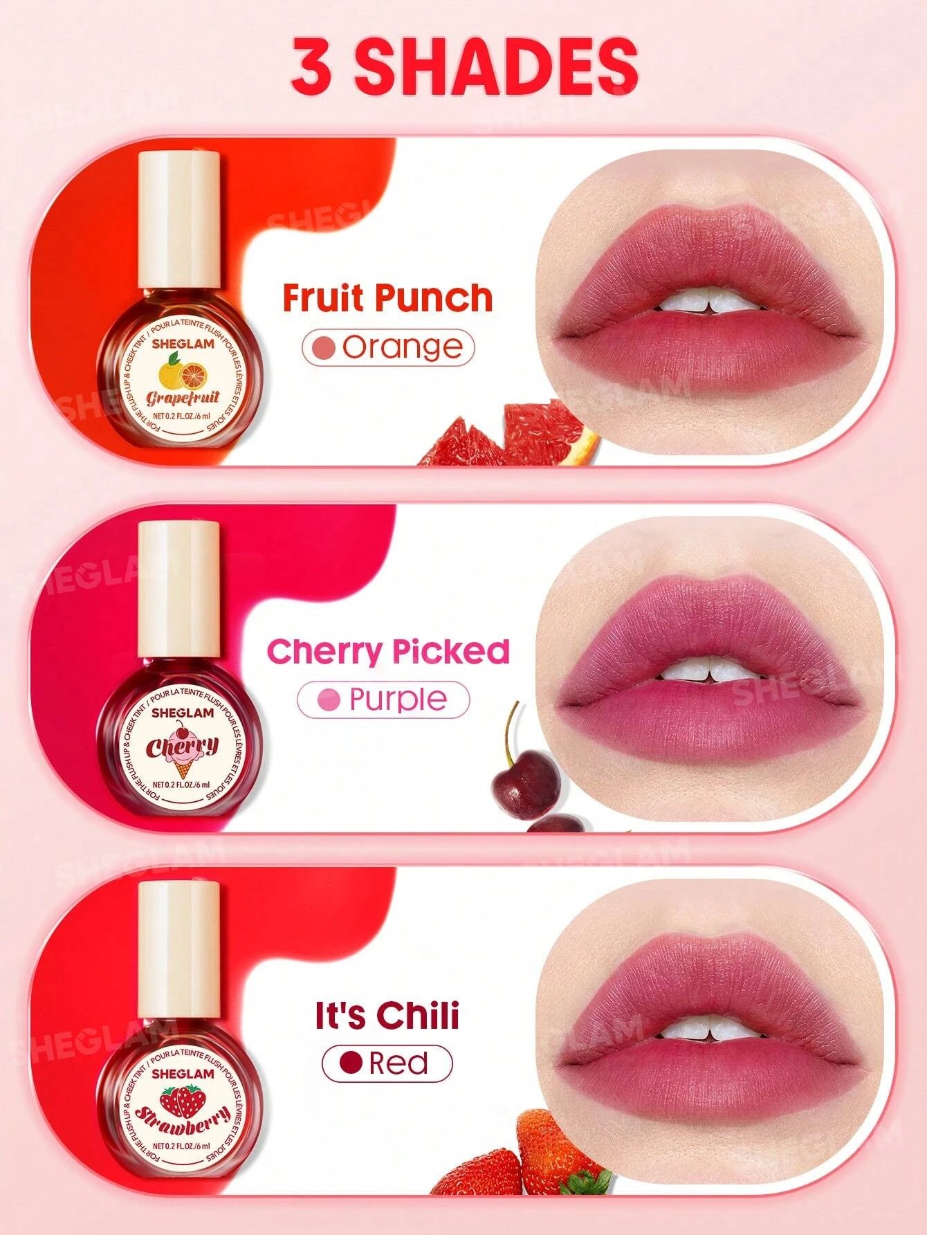 6 SHEGLAM For The Flush Lip & Cheek Tint - Cherry Picked, 6 of 7