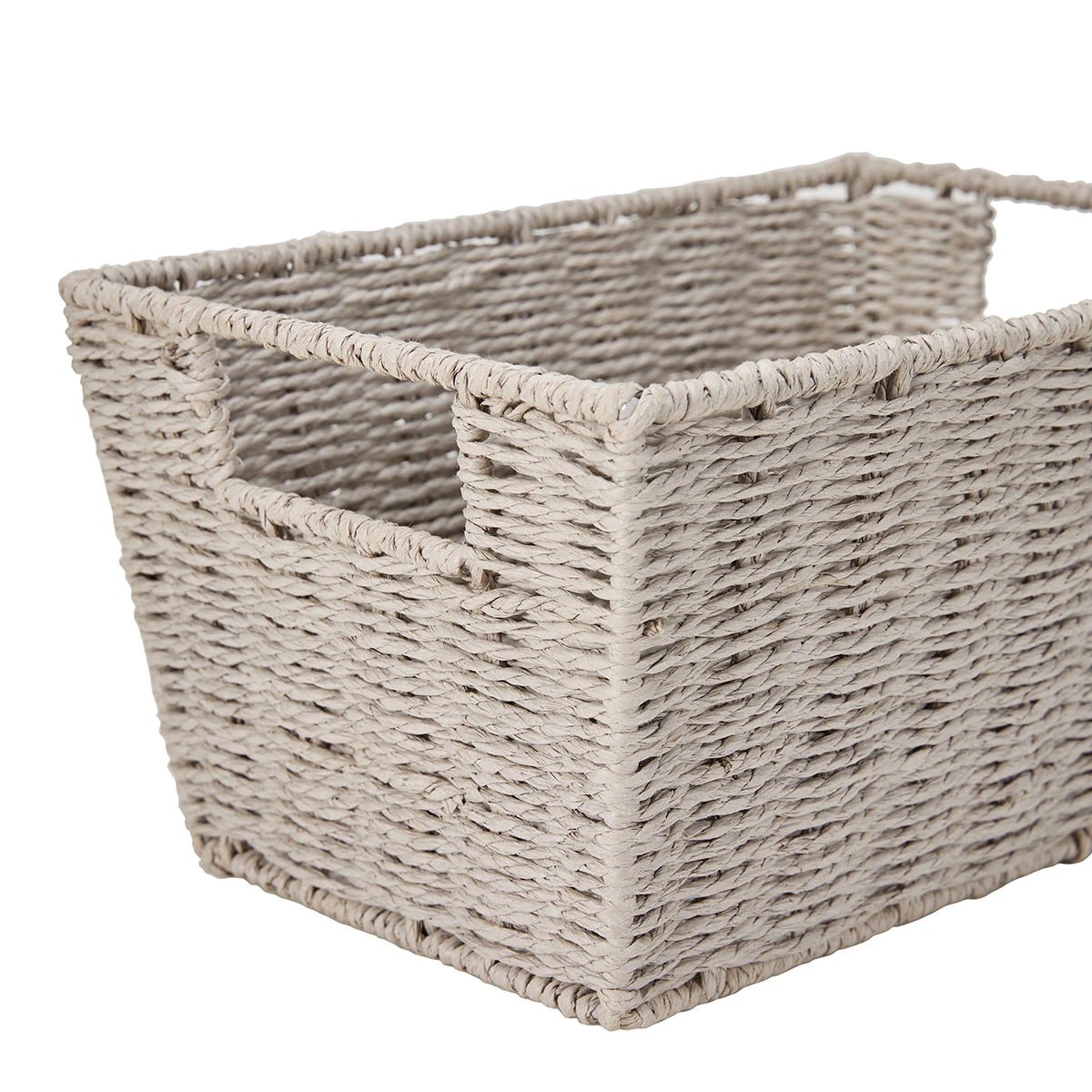 6 Rectangle Tapered Paper Rope Basket - Grey, 6 of 8