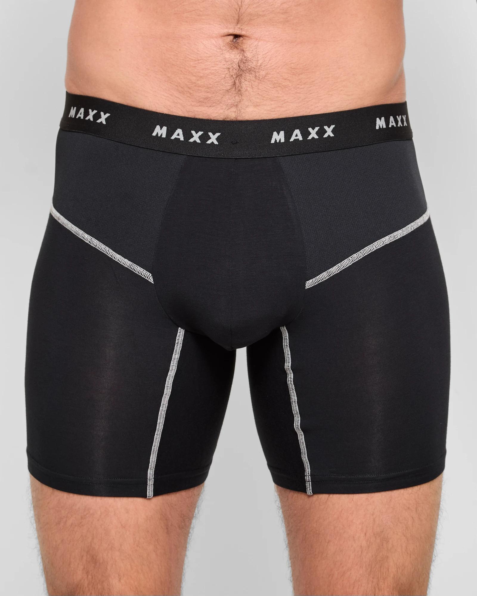 1 Bamboo Anti Chafe Long Leg Trunks - Maxx BLACK, 1 of 3