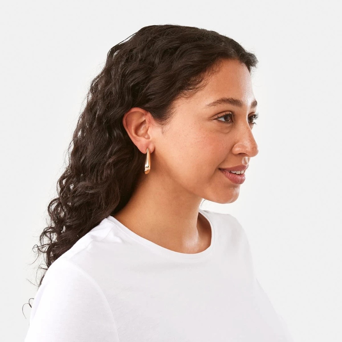 4 Geometric Teardrop Earrings - Gold Tone, 4 of 5