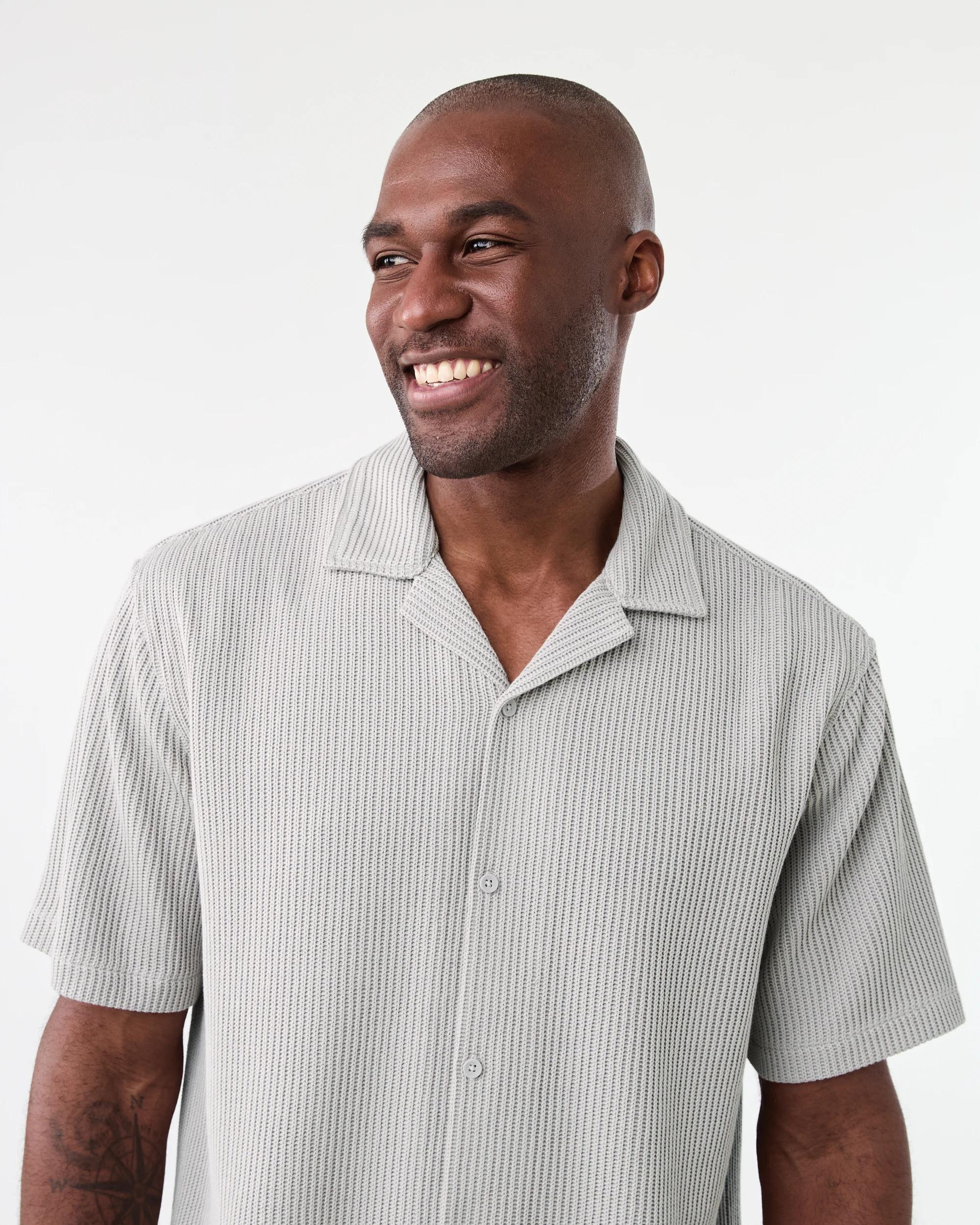 4 Short Sleeve Jacquard Knit Shirt Bge Lunar, 4 of 6