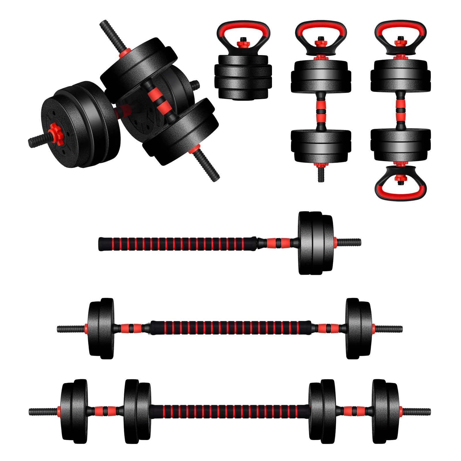 1 Black Lord Dumbbell Set 7in1 Adjustable Barbell Kettlebell Home Gym Fitness 40kg, 1 of 9