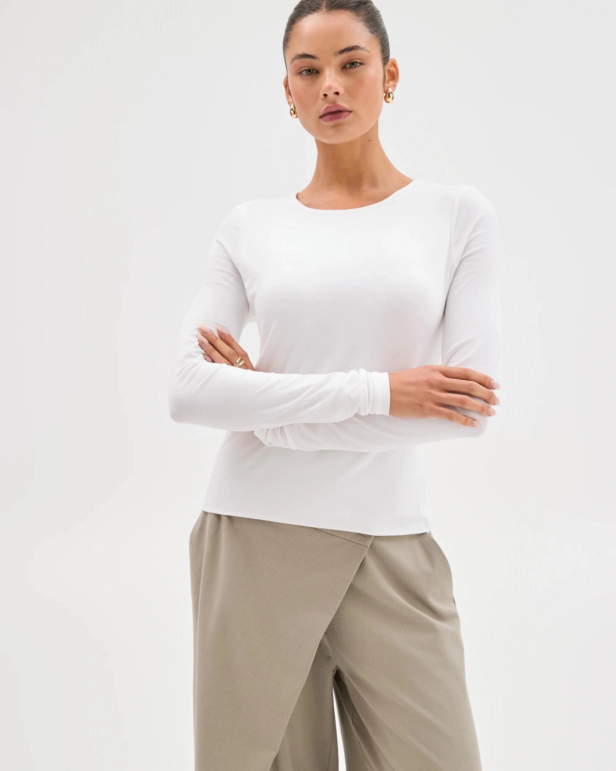 2 Lily Loves Australian Cotton Crew Neck Top LILY WHITE, 2 of 6