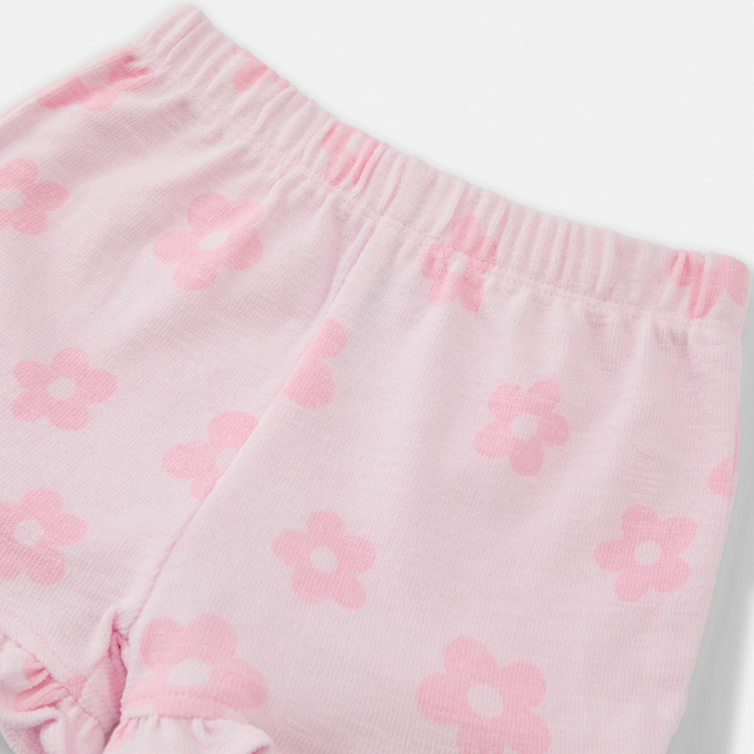 6 Short Sleeve Frill Slub Set PINK FLORAL, 6 of 6