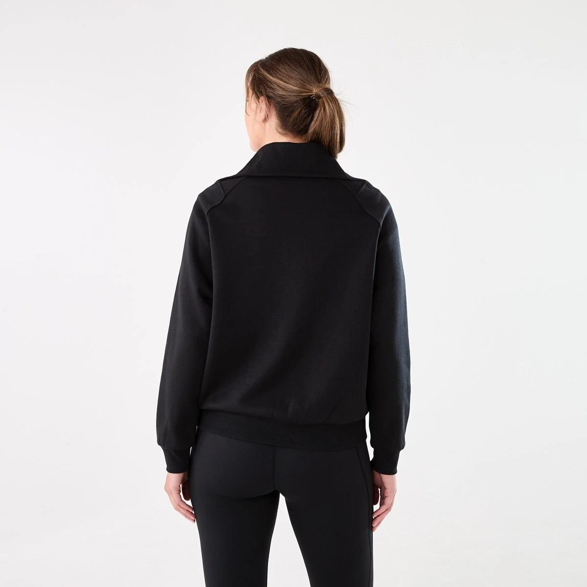 3 Active Womens Fleece 1/2 Zip Jumper BLACK, 3 of 6