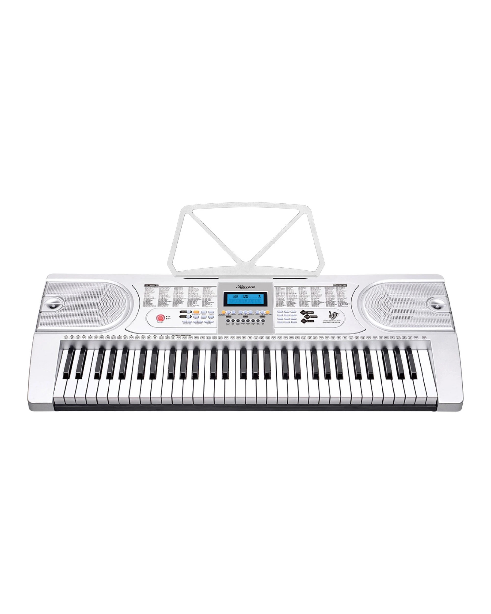 4 Karrera 61 Keys Electronic Keyboard Piano with Stand in Silver - Silver, 4 of 8