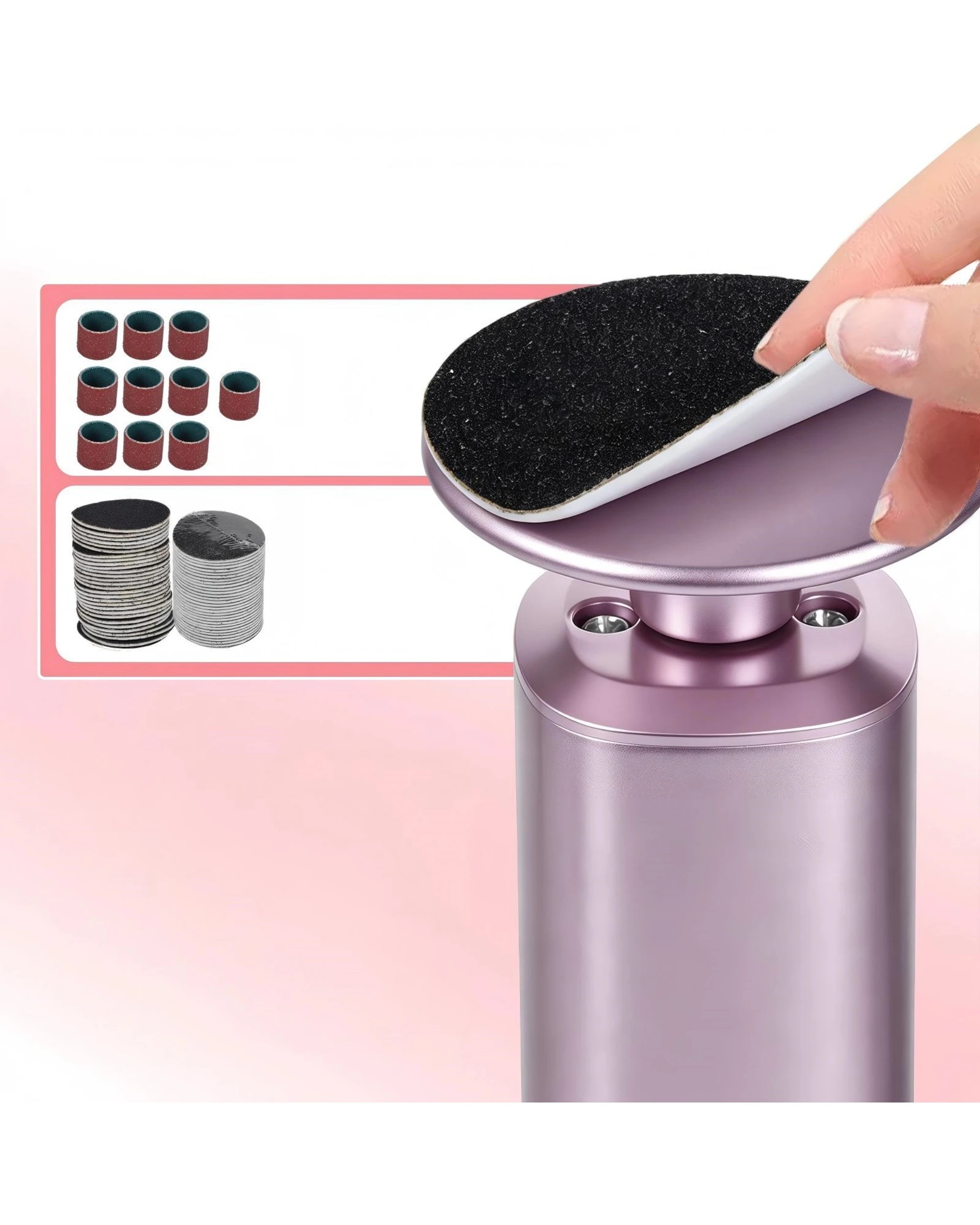 5 Advwin 2-IN-1 Foot Callus Remover with 70 Pcs Sandpaper - Pink, 5 of 7