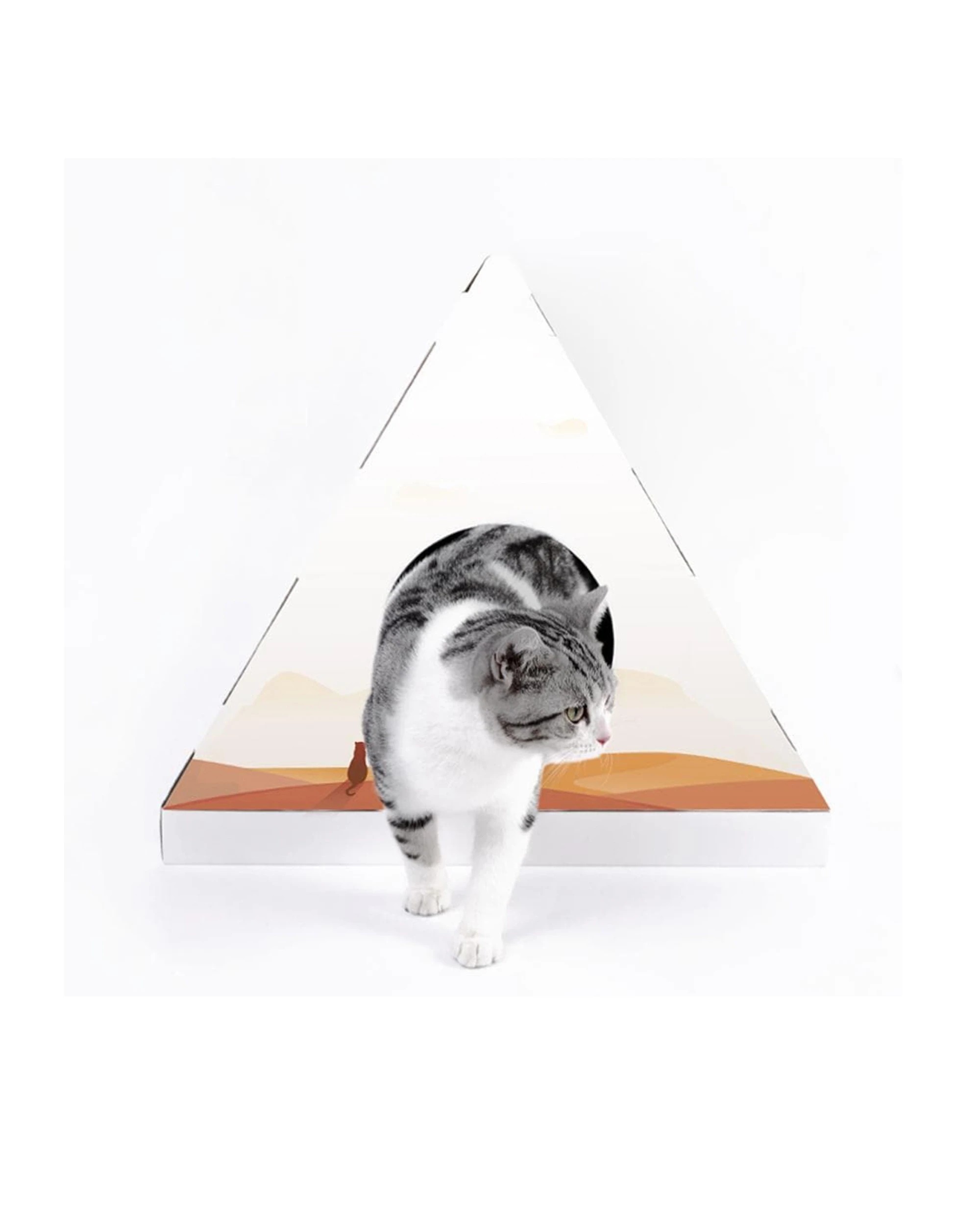 2 Petkit Cardboard Cat Scratcher Pyramid House Corrugated Recyclable Eco Friendly - Black, 2 of 3