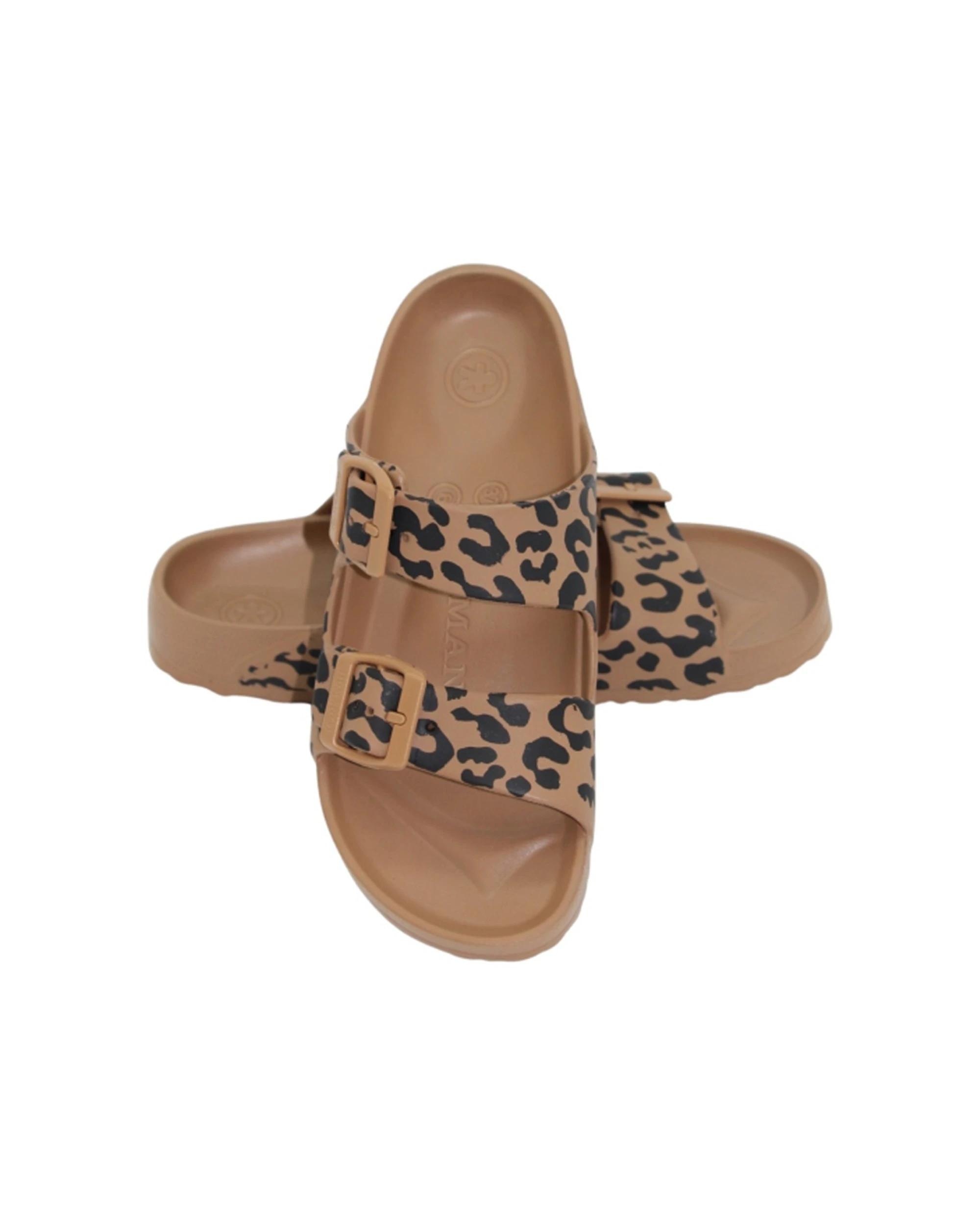 2 Human Shoes Ripe Women's Sandals Double Buckle Super Soft Choc OCELOT, 2 of 5