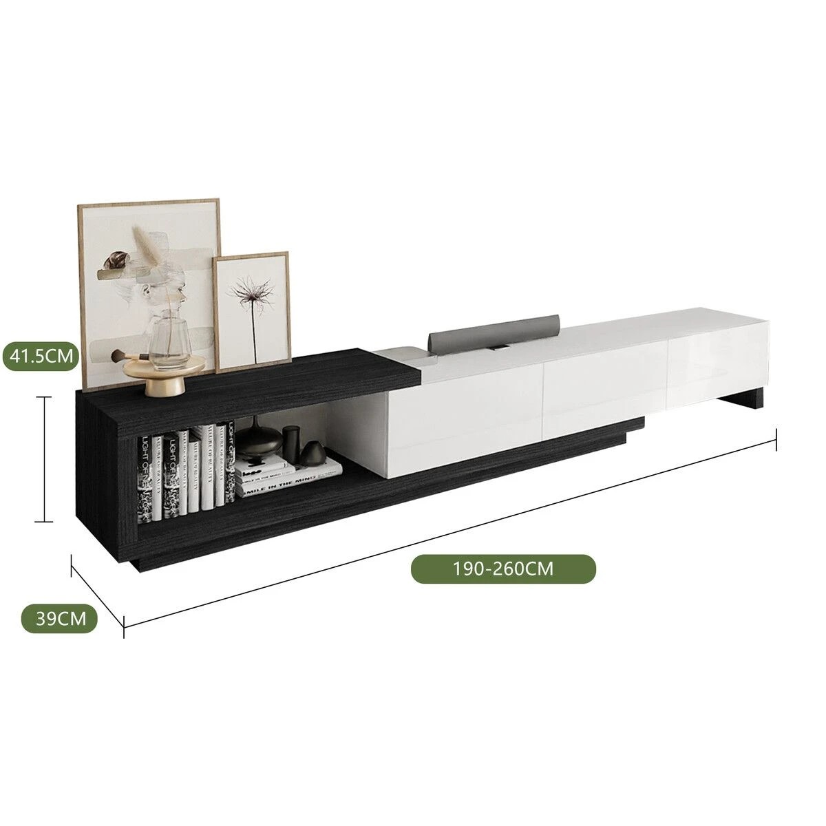 4 Ausway Extendable TV Unit Entertainment Centre Storage - Multi, 4 of 7