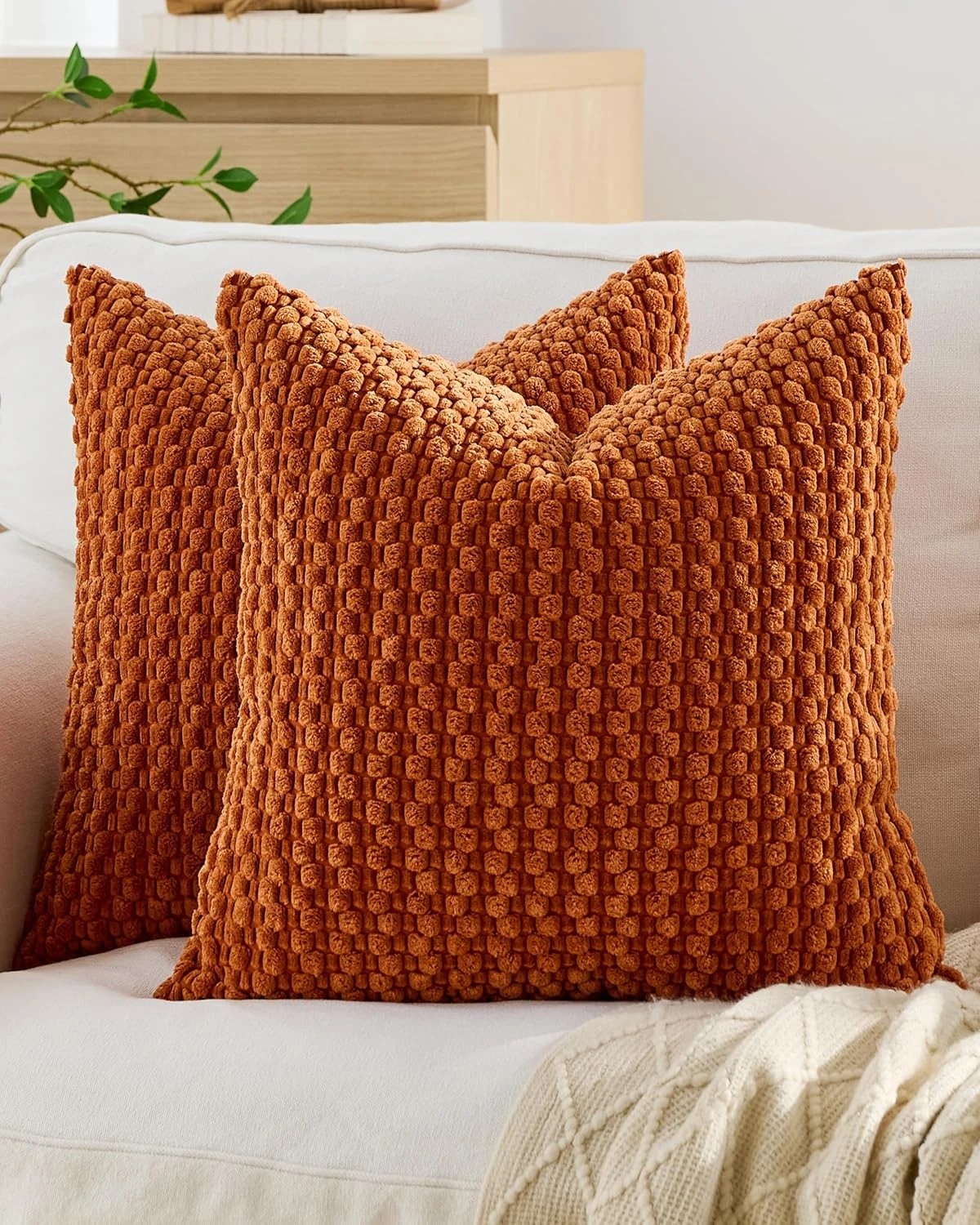 1 Gioia Casa 2-Pack Bubble Corn Cushion Covers 45cm x 45cm - Terracotta, 1 of 3