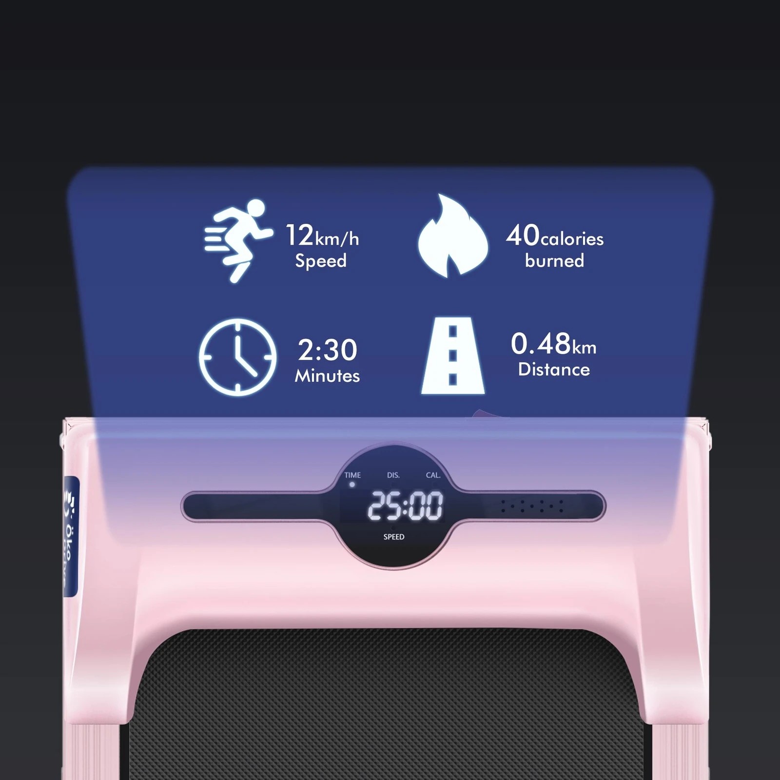 6 Black Lord Treadmill Electric Walking Pad Folding Fitness Machine Home Gym - Pink, 6 of 9