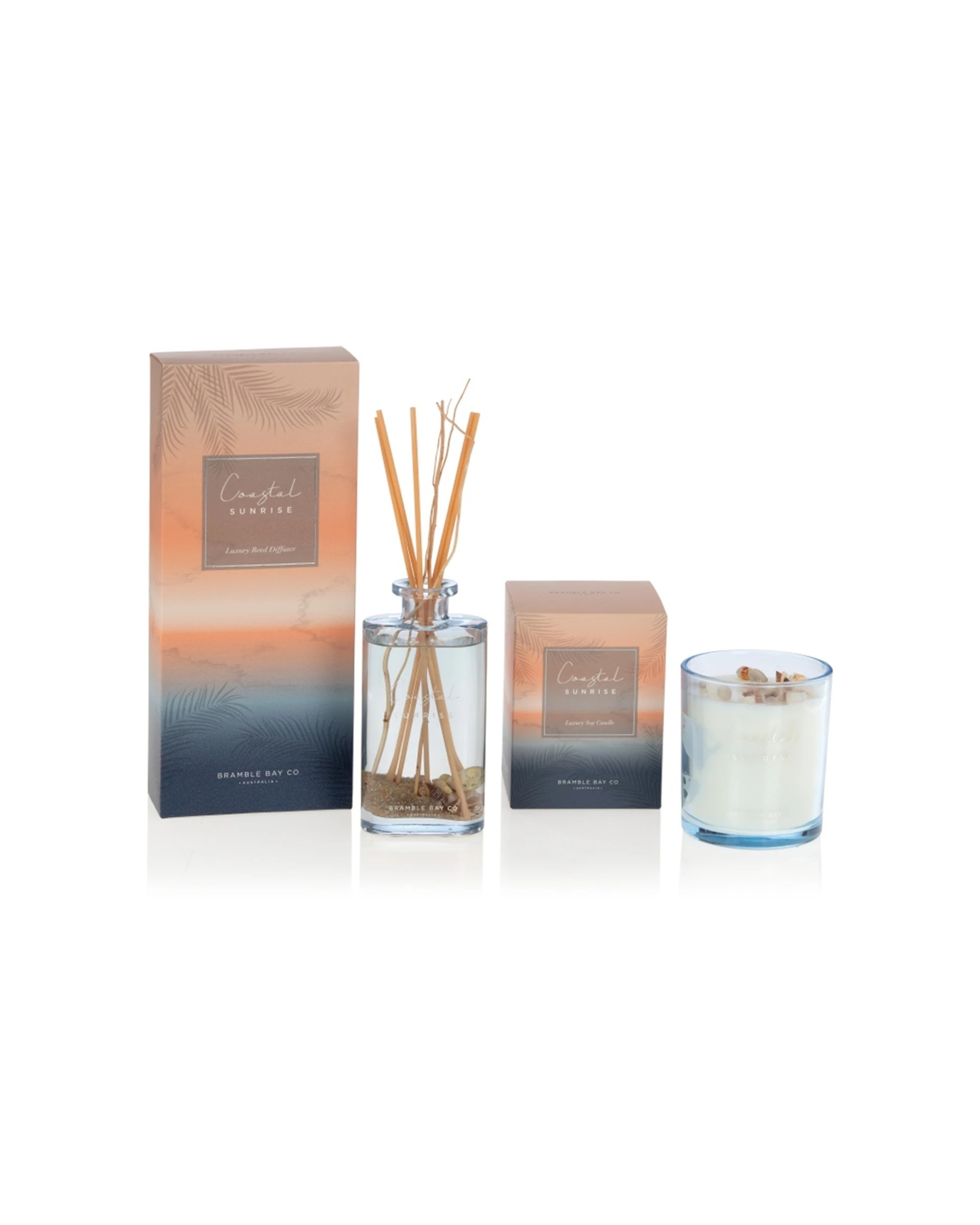 4 Bramble Bay Ocean Coastal Sunrise Glass Reed Diffuser Scented Home Fragrance 150ml - Natural, 4 of 4