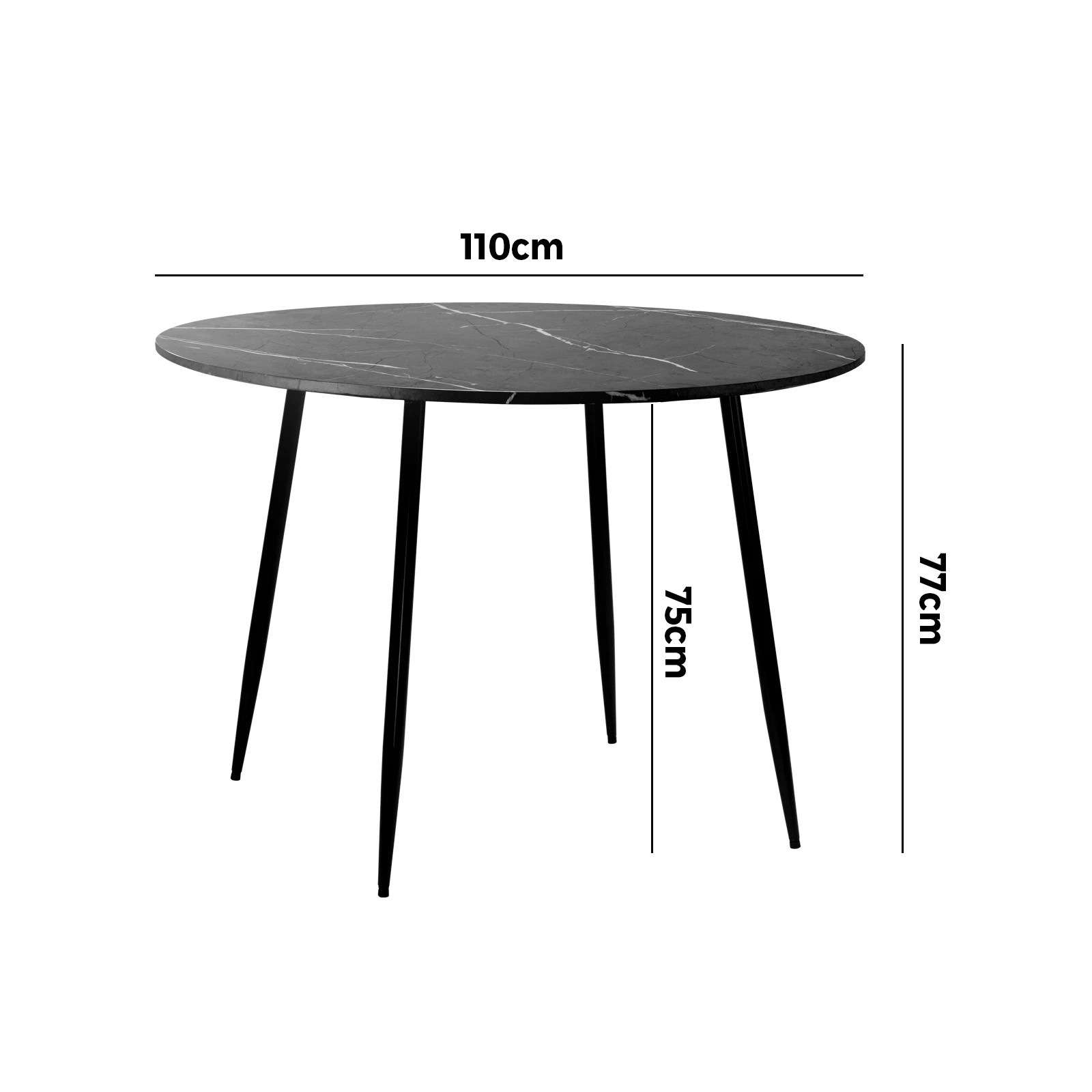 9 Oikiture 110cm Dining Table Round Wooden Table With Marble Effect Metal Legs
 - Multi, 9 of 9