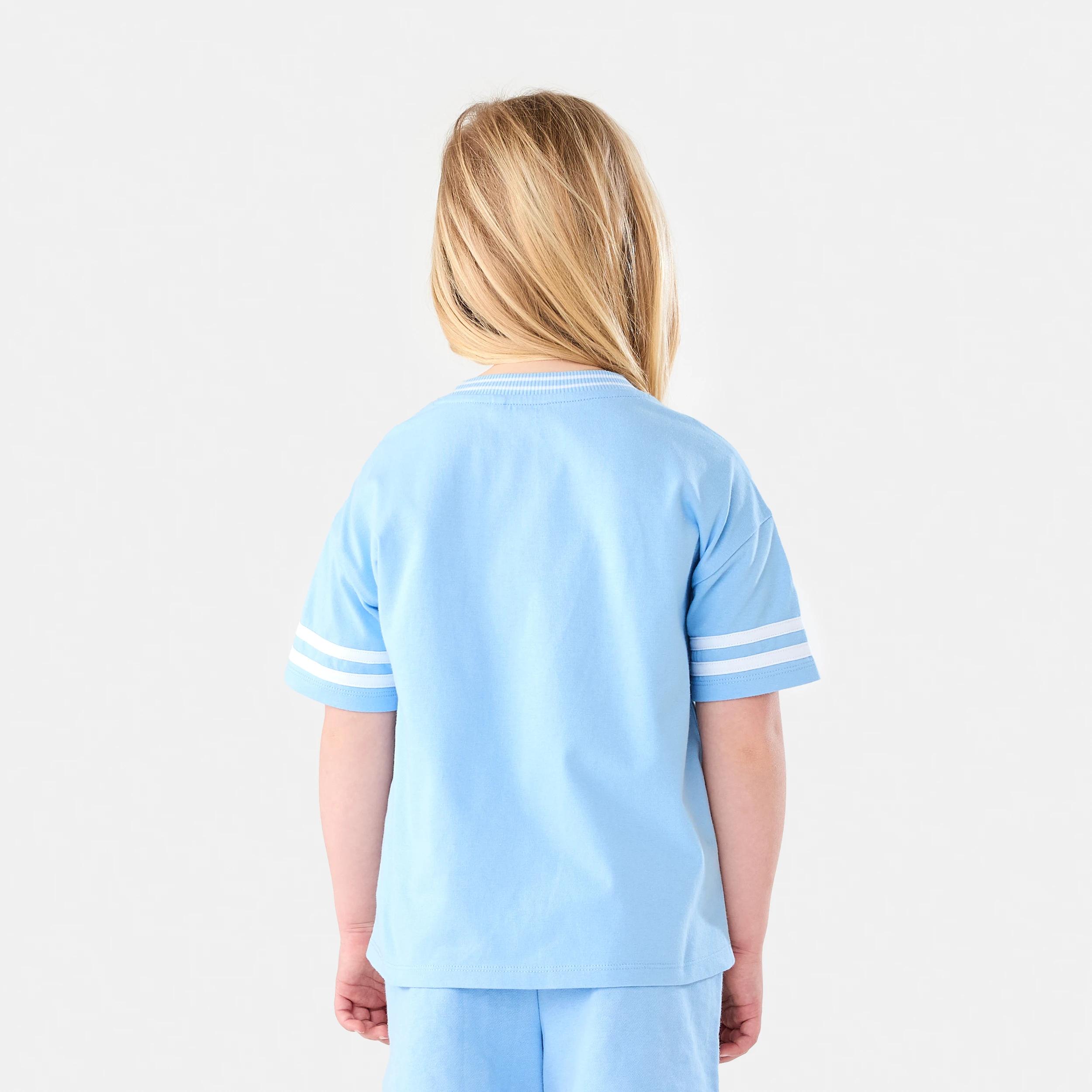 2 Short Sleeve Oversized Sporty T-shirt Blu Lake, 2 of 8